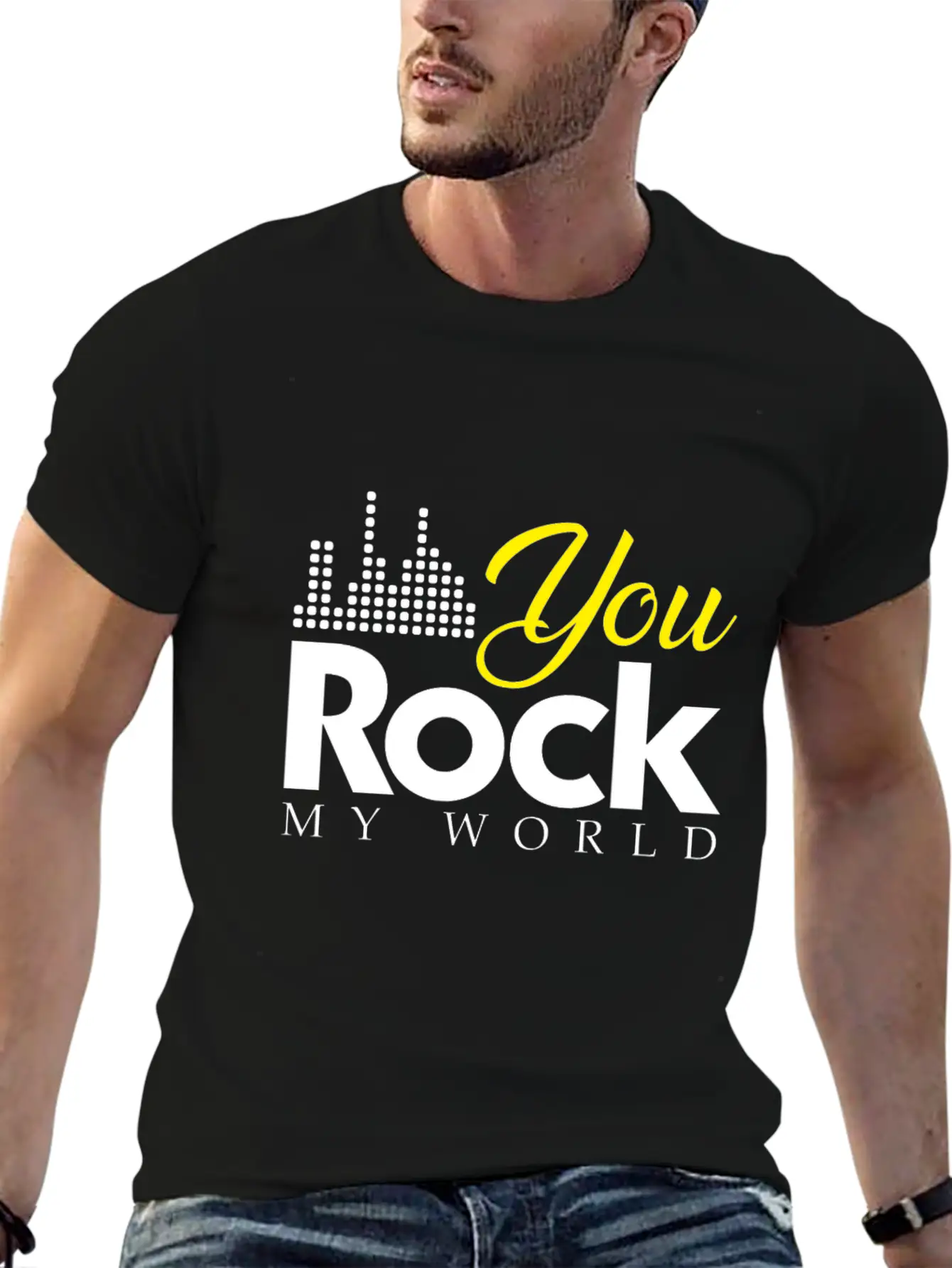 You Rock My World Present Christmas Gift Unisex Short Sleeve Soft Cotton T-Shirt – Casual Everyday Wear