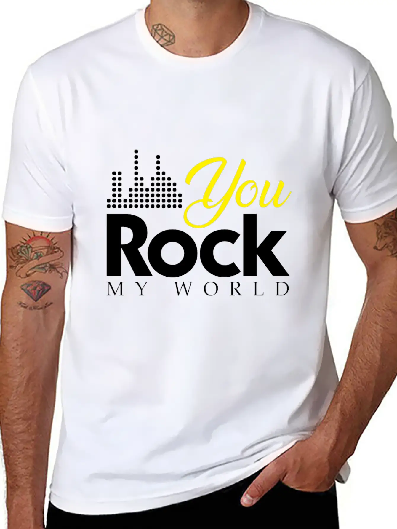 You Rock My World Present Christmas Gift Unisex Short Sleeve Soft Cotton T-Shirt – Casual Everyday Wear