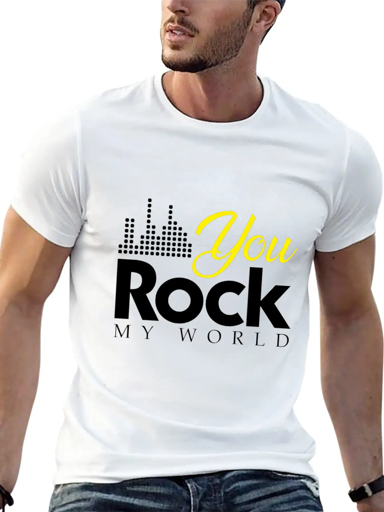 You Rock My World Present Christmas Gift Unisex Short Sleeve Soft Cotton T-Shirt – Casual Everyday Wear