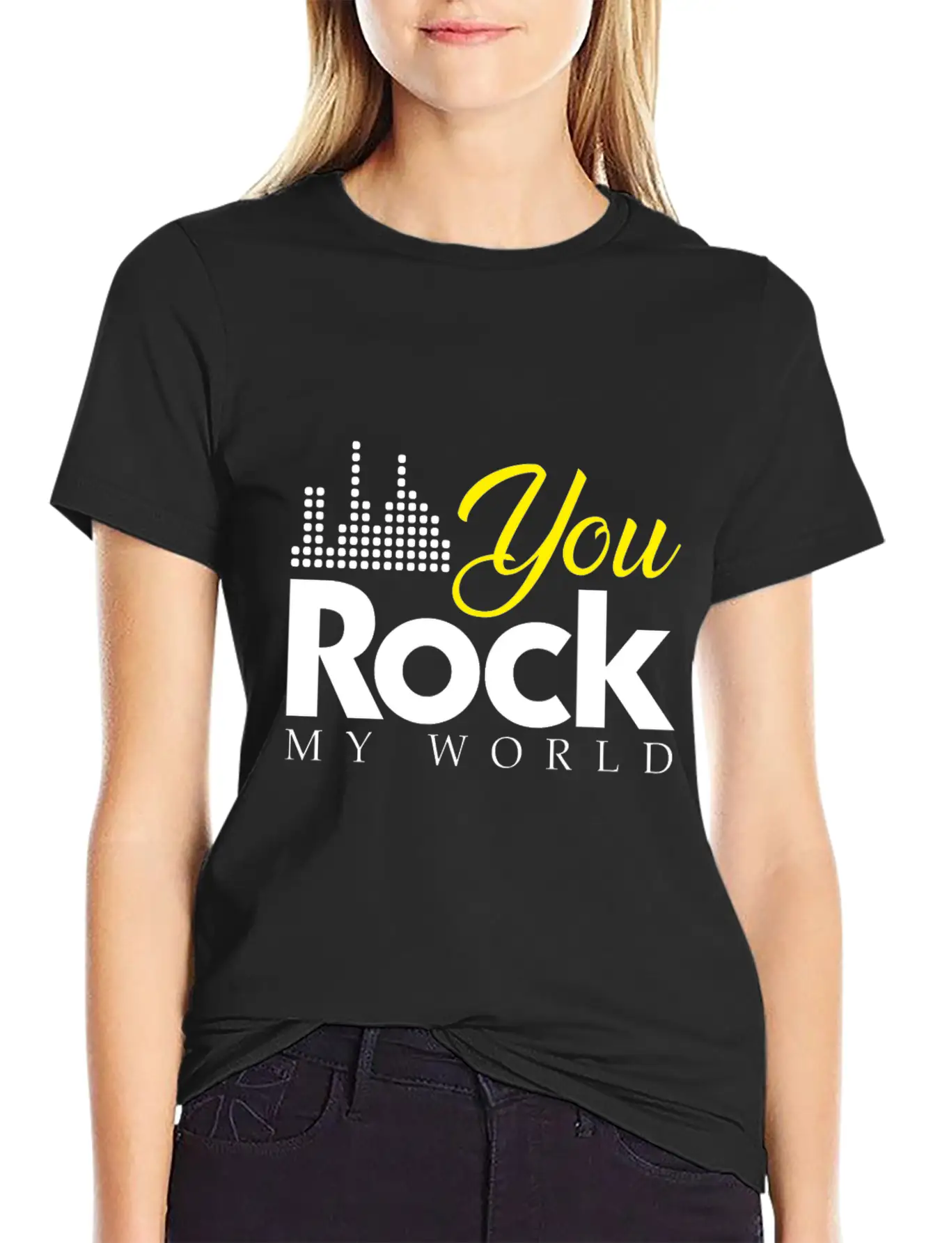 You Rock My World Present Christmas Gift Unisex Short Sleeve Soft Cotton T-Shirt – Casual Everyday Wear