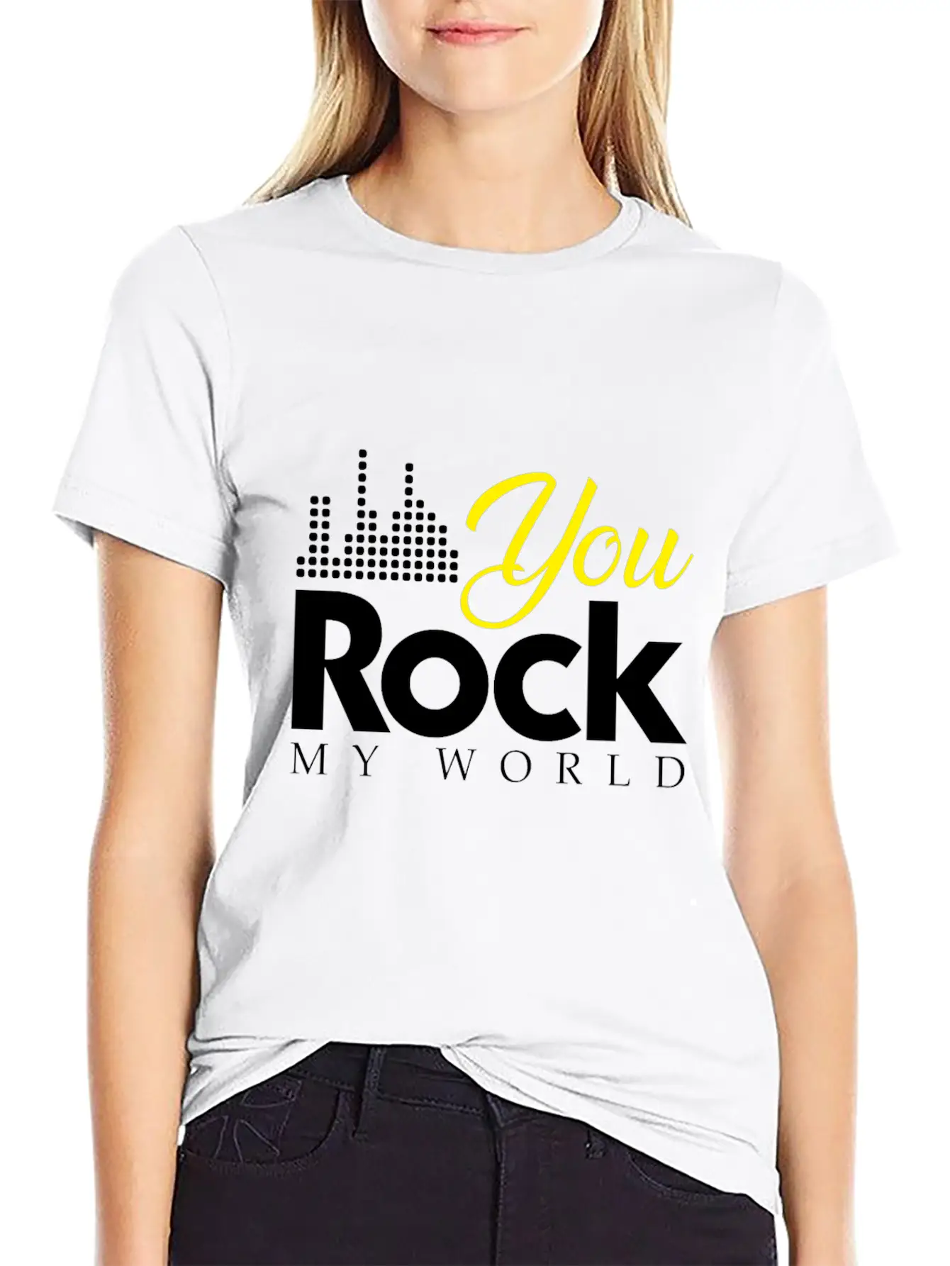 You Rock My World Present Christmas Gift Unisex Short Sleeve Soft Cotton T-Shirt – Casual Everyday Wear