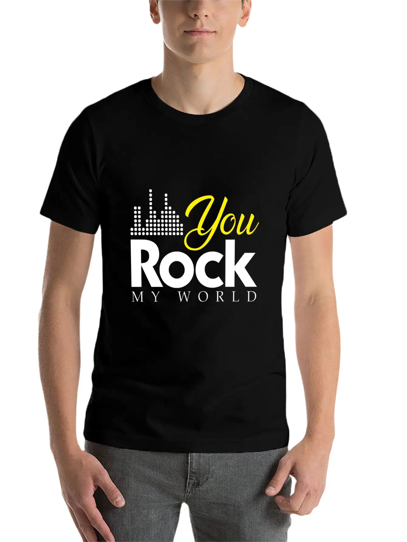 You Rock My World Present Christmas Gift Unisex Short Sleeve Soft Cotton T-Shirt – Casual Everyday Wear
