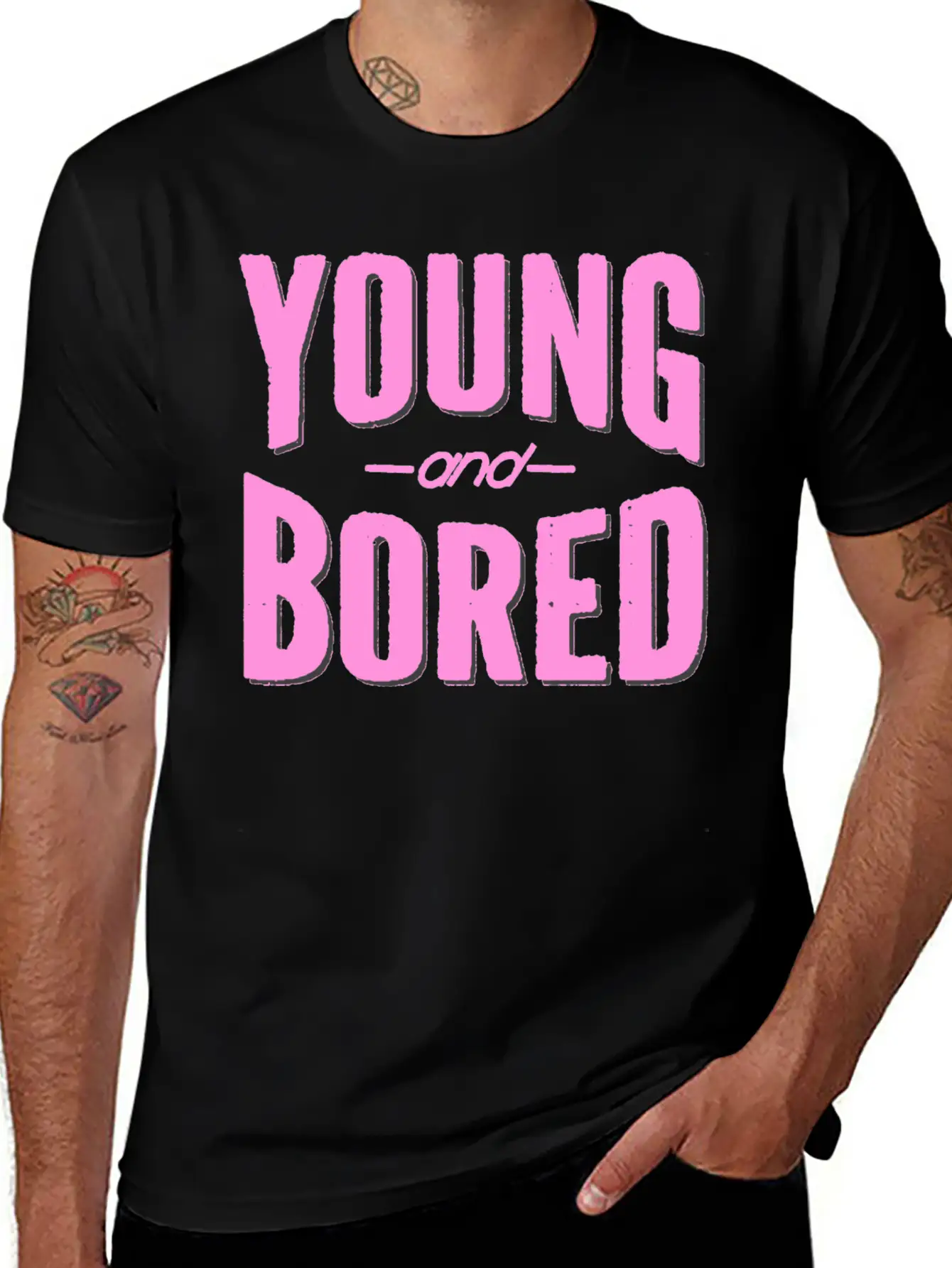 Young And Bored Unisex Short Sleeve Soft Cotton T-Shirt – Casual Everyday Wear