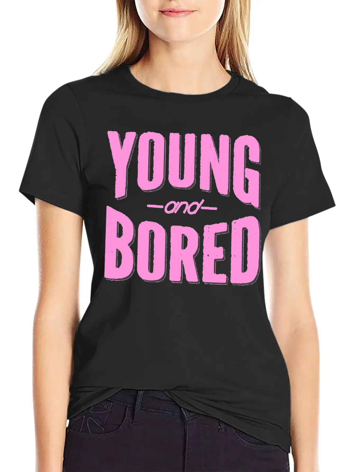 Young And Bored Unisex Short Sleeve Soft Cotton T-Shirt – Casual Everyday Wear