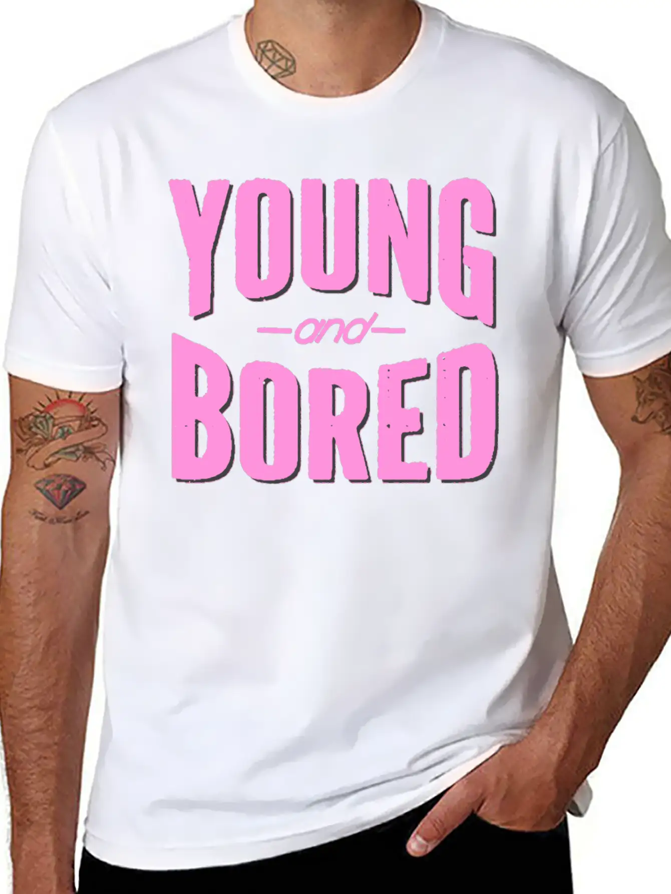 Young And Bored Unisex Short Sleeve Soft Cotton T-Shirt – Casual Everyday Wear
