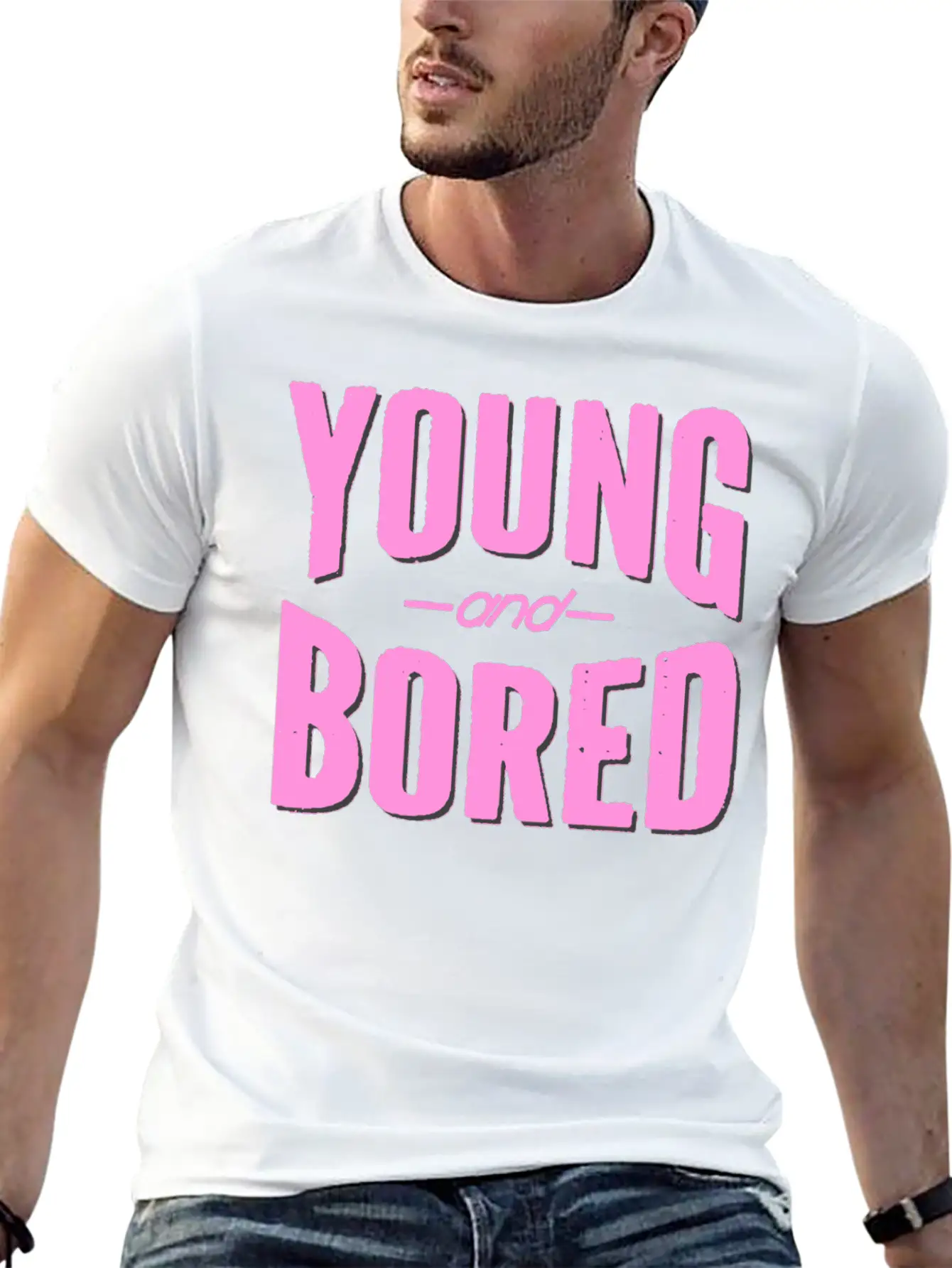 Young And Bored Unisex Short Sleeve Soft Cotton T-Shirt – Casual Everyday Wear