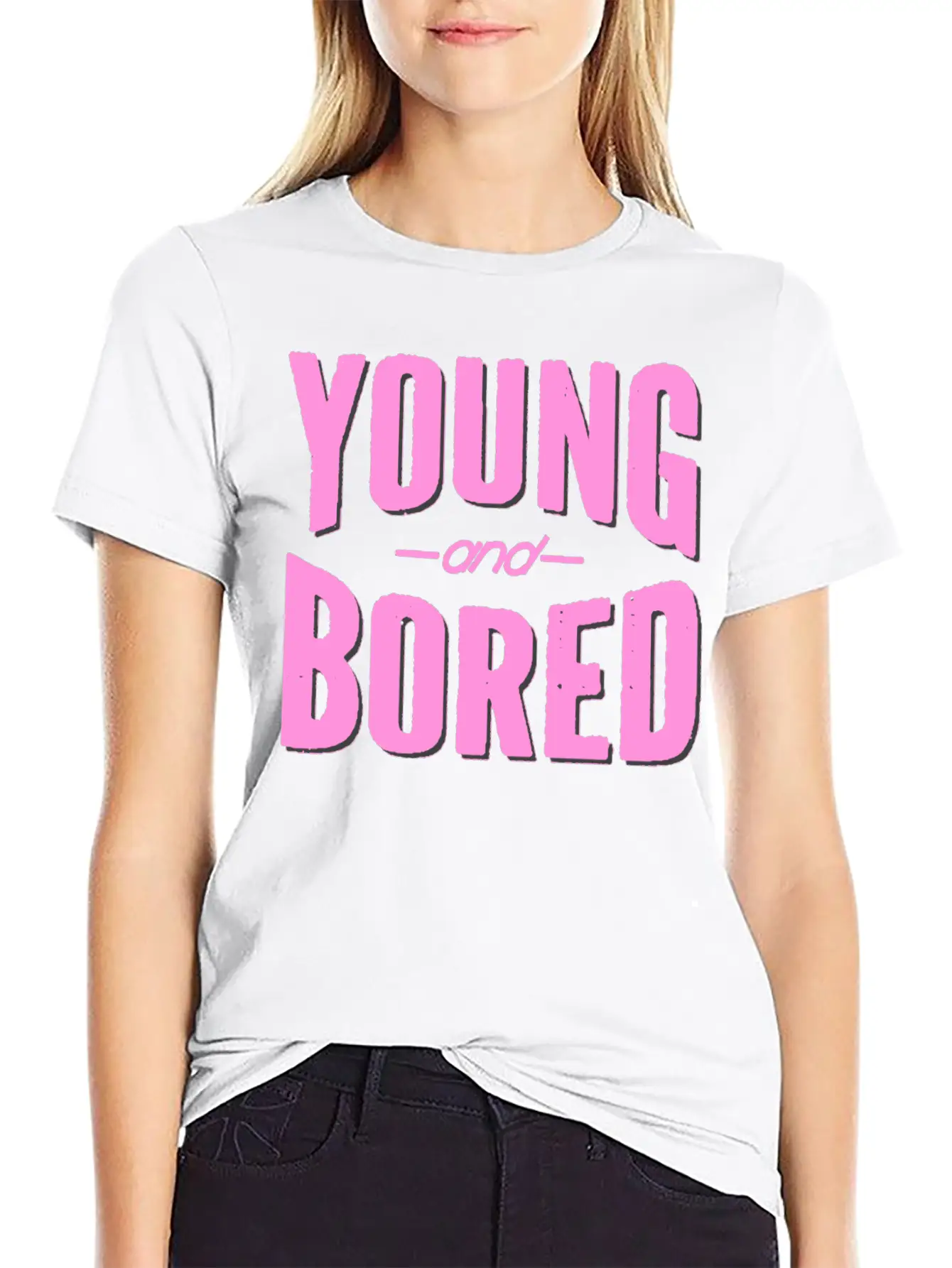 Young And Bored Unisex Short Sleeve Soft Cotton T-Shirt – Casual Everyday Wear