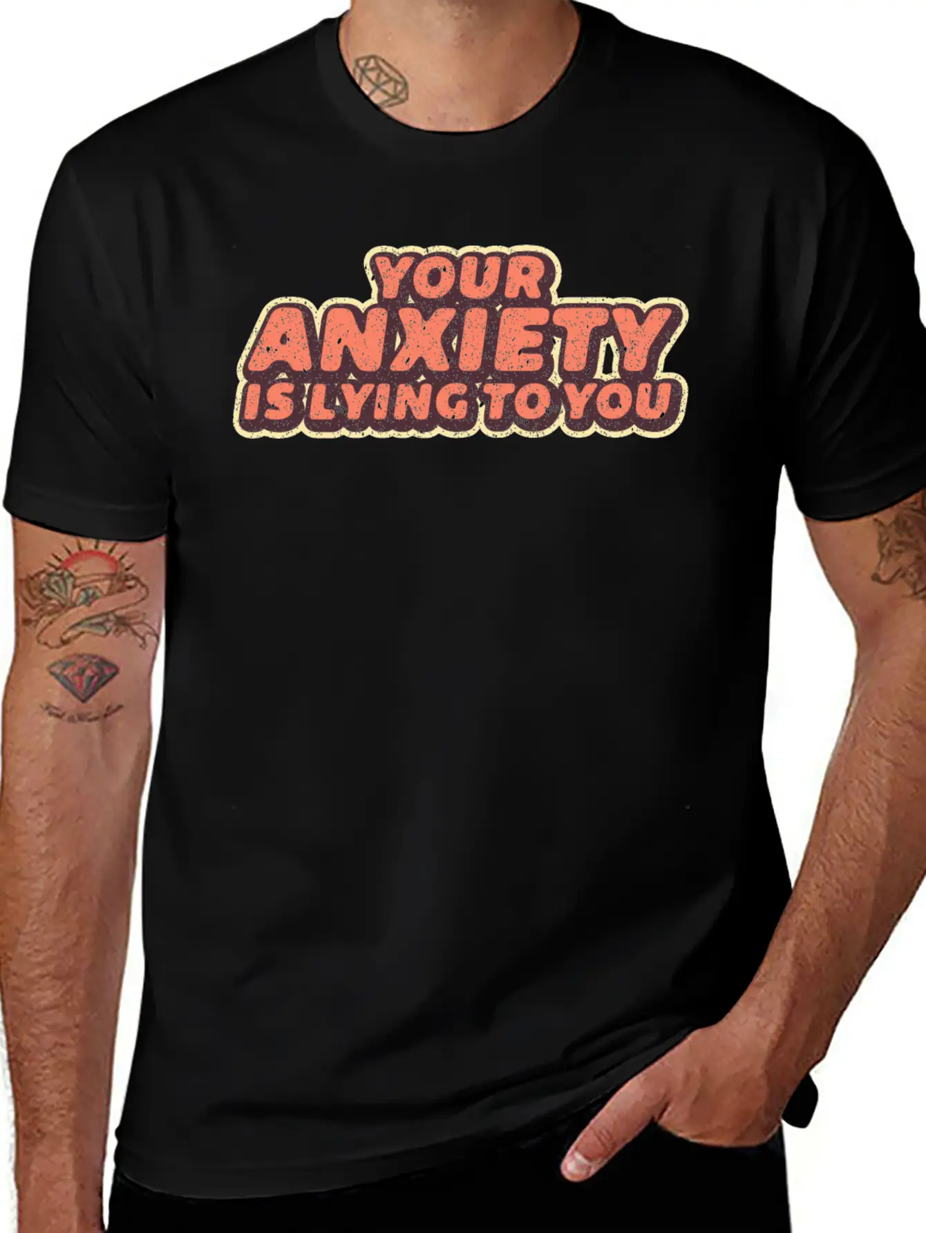Your Anxiety Is Lying To You Anxious Worry Comfortable Minimalist Graphic Tee – Summer Style Essential