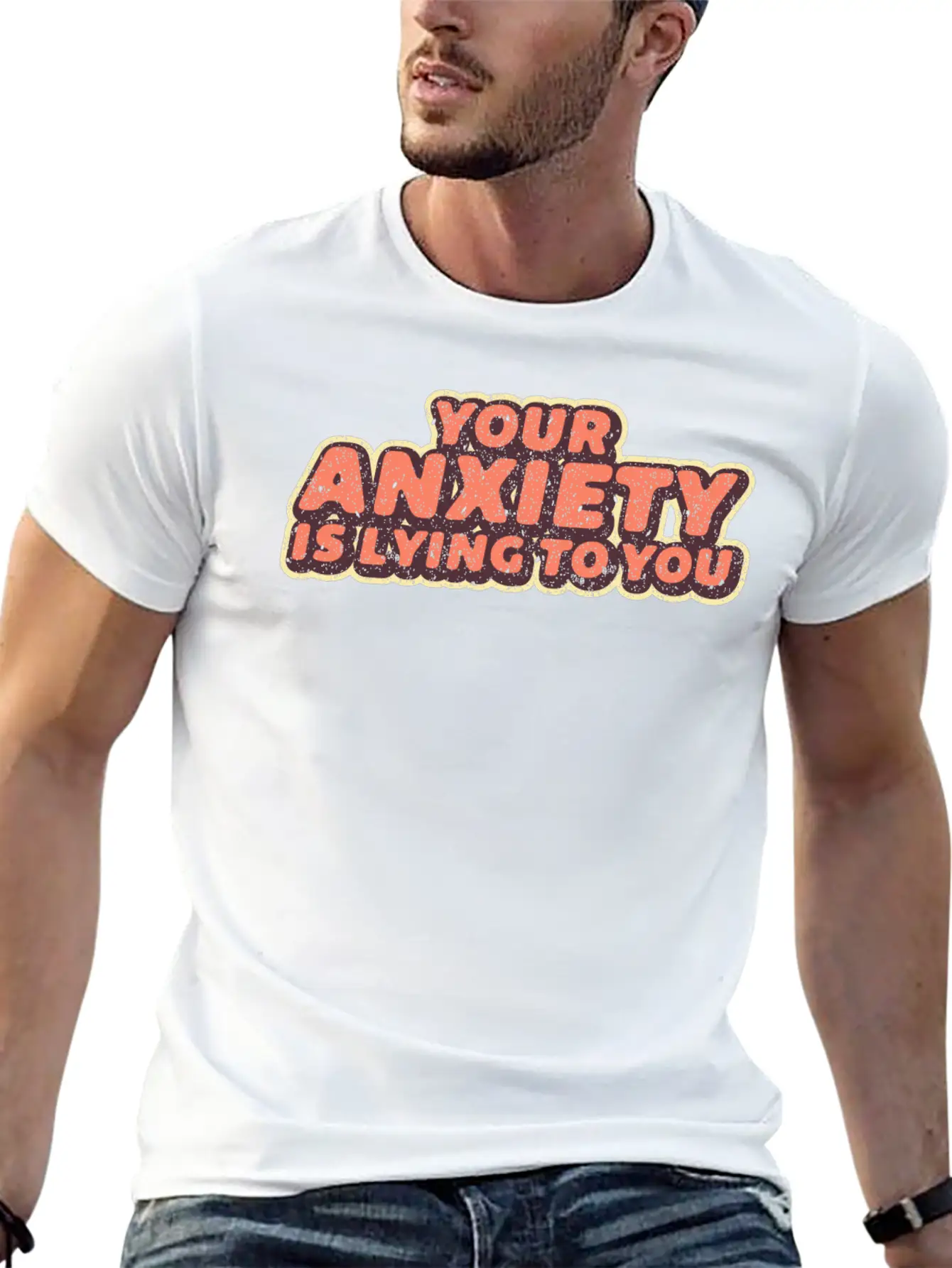Your Anxiety Is Lying To You Anxious Worry Comfortable Minimalist Graphic Tee – Summer Style Essential