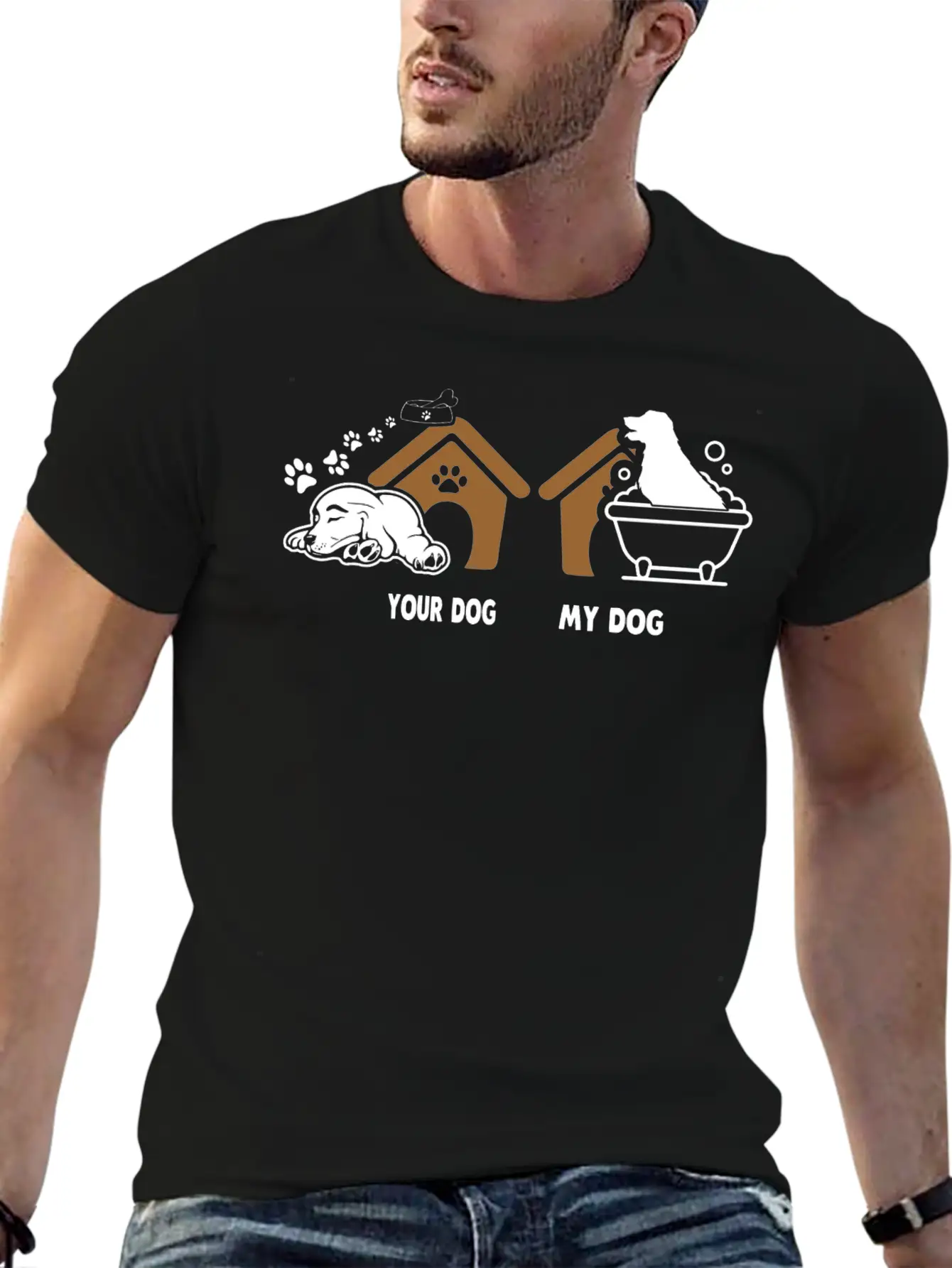 Your Dog My Dog Bath Dog Funny Tshirt Essential Unisex Summer Tee – Soft Cotton Casual Fit