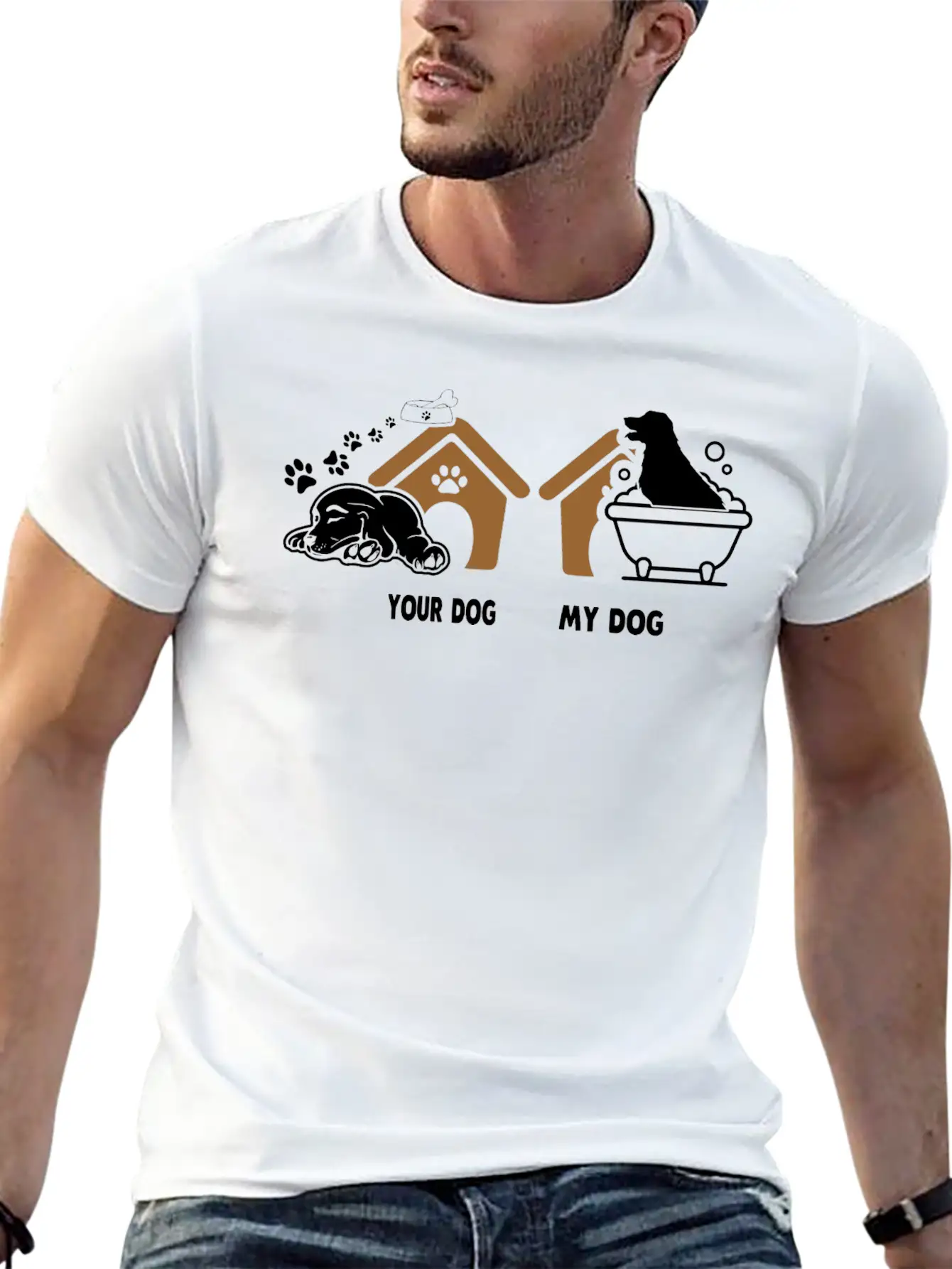 Your Dog My Dog Bath Dog Funny Tshirt Essential Unisex Summer Tee – Soft Cotton Casual Fit