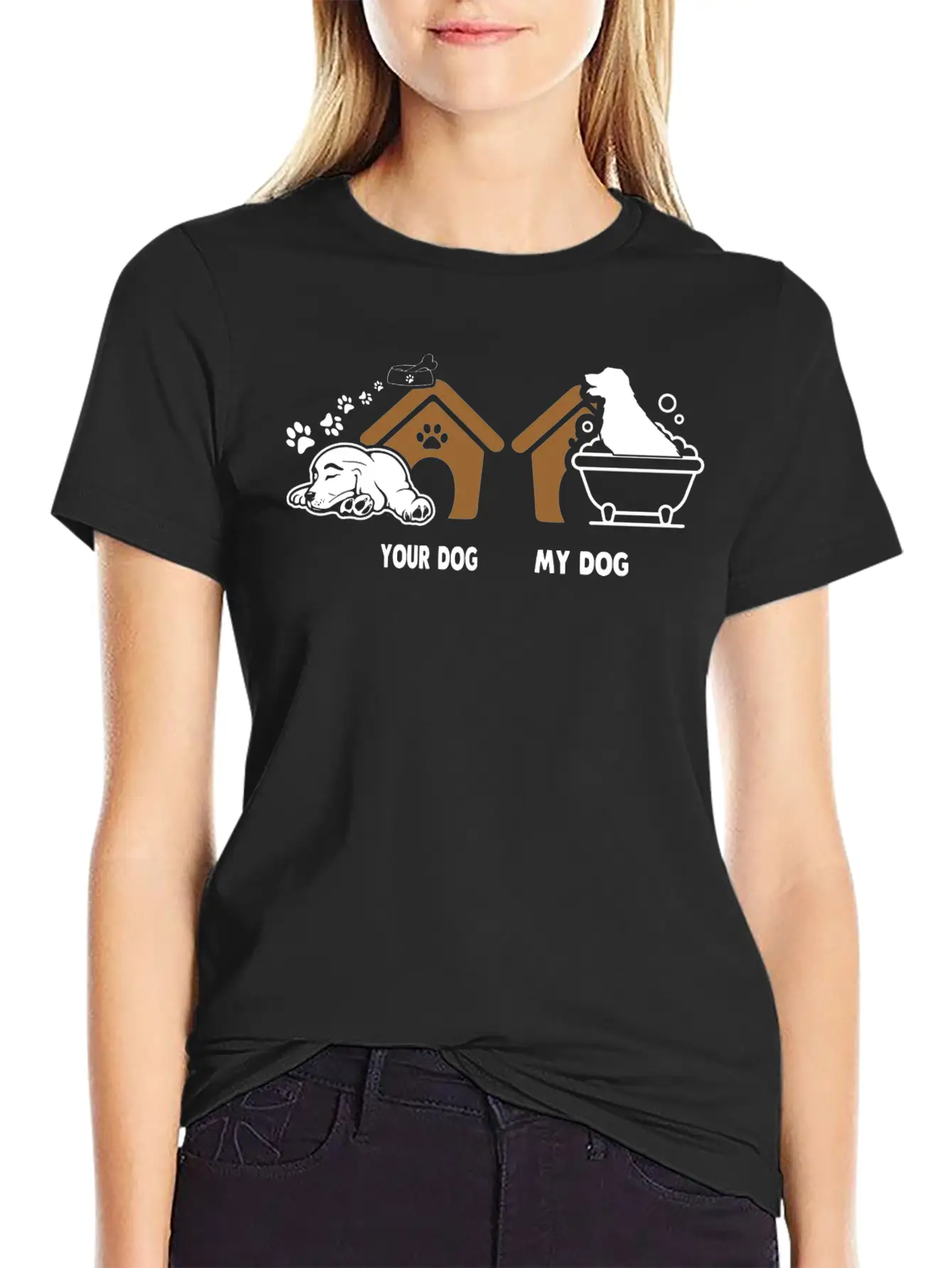 Your Dog My Dog Bath Dog Funny Tshirt Essential Unisex Summer Tee – Soft Cotton Casual Fit