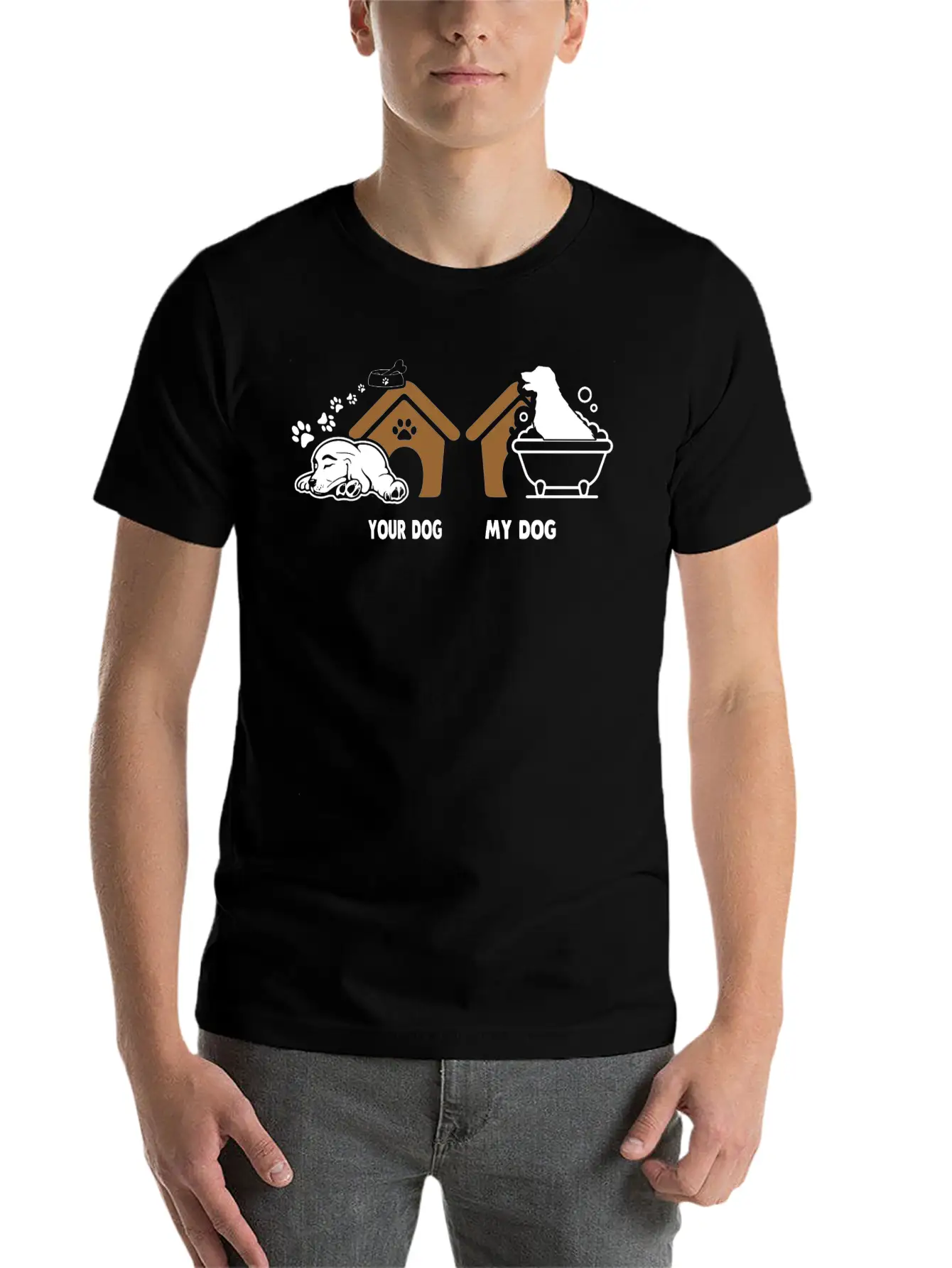 Your Dog My Dog Bath Dog Funny Tshirt Essential Unisex Summer Tee – Soft Cotton Casual Fit