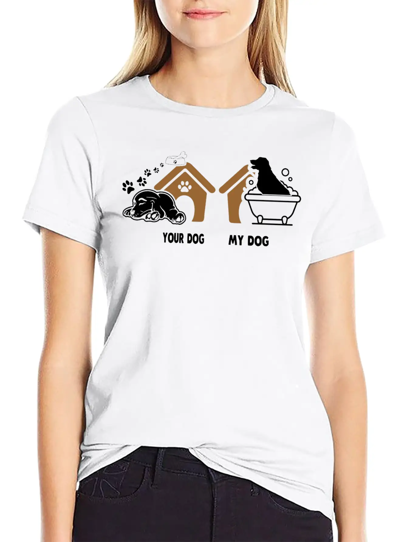 Your Dog My Dog Bath Dog Funny Tshirt Essential Unisex Summer Tee – Soft Cotton Casual Fit