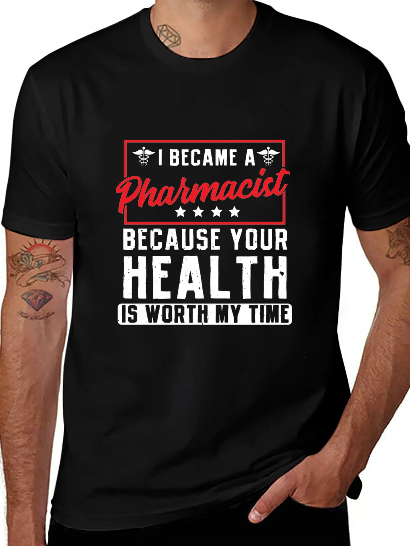 Your Health Is Worth My Time Pharmacy Technician Timeless Short Sleeve Tee – Comfy And Minimalist Design