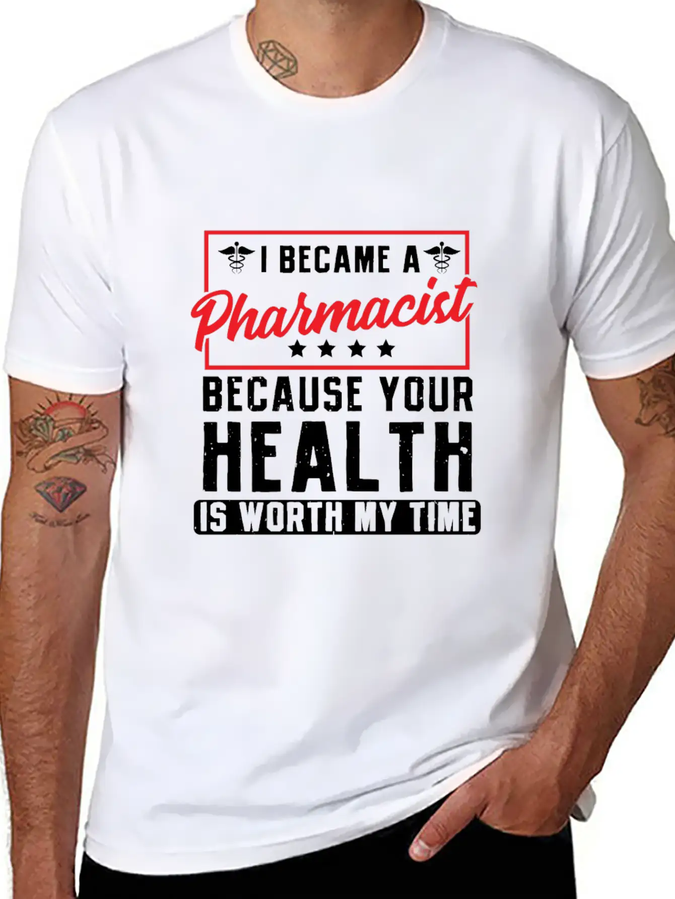 Your Health Is Worth My Time Pharmacy Technician Timeless Short Sleeve Tee – Comfy And Minimalist Design