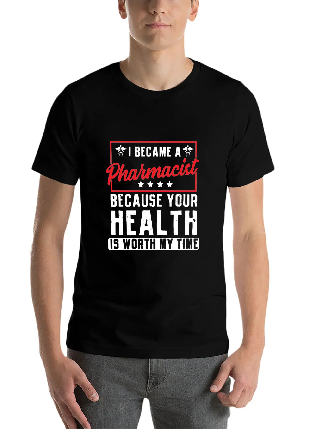 Your Health Is Worth My Time Pharmacy Technician Timeless Short Sleeve Tee – Comfy And Minimalist Design