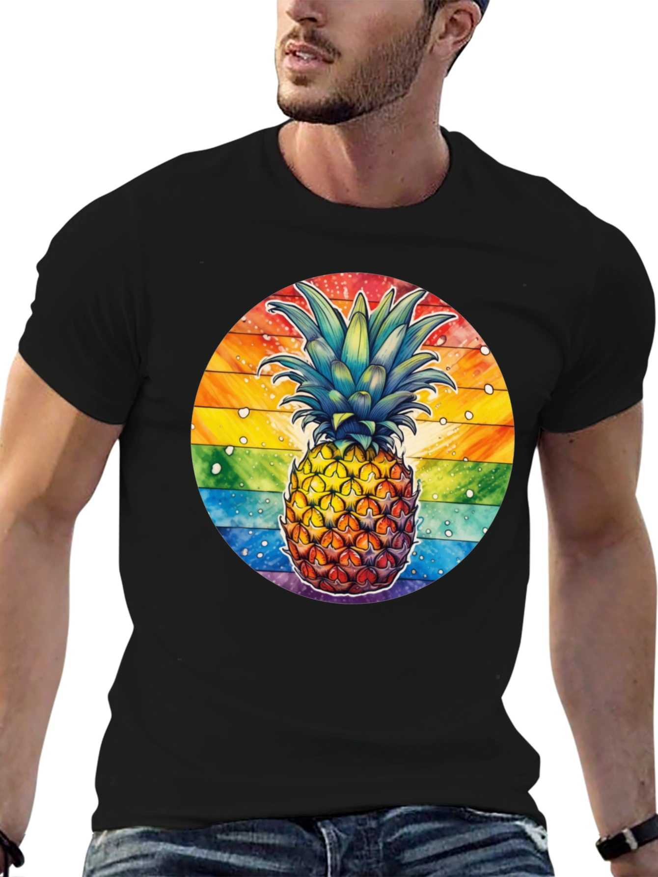 Rainbow Pineapple Graphic Tee