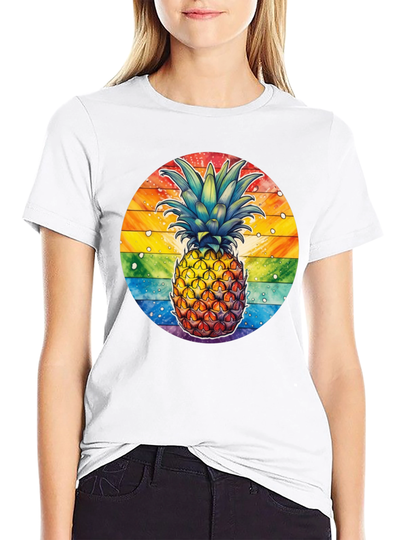 Rainbow Pineapple Graphic Tee