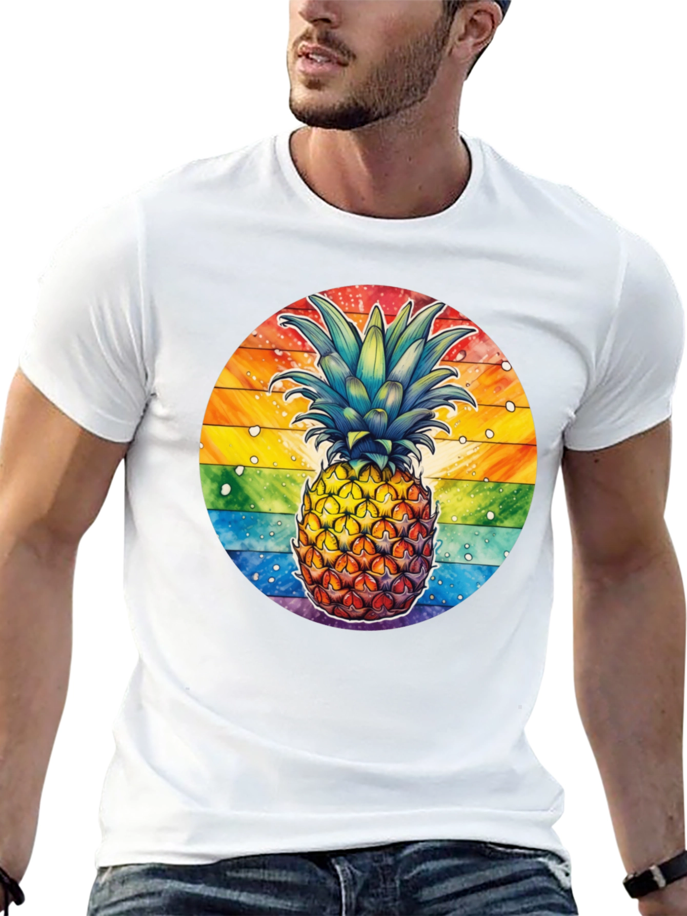 Rainbow Pineapple Graphic Tee
