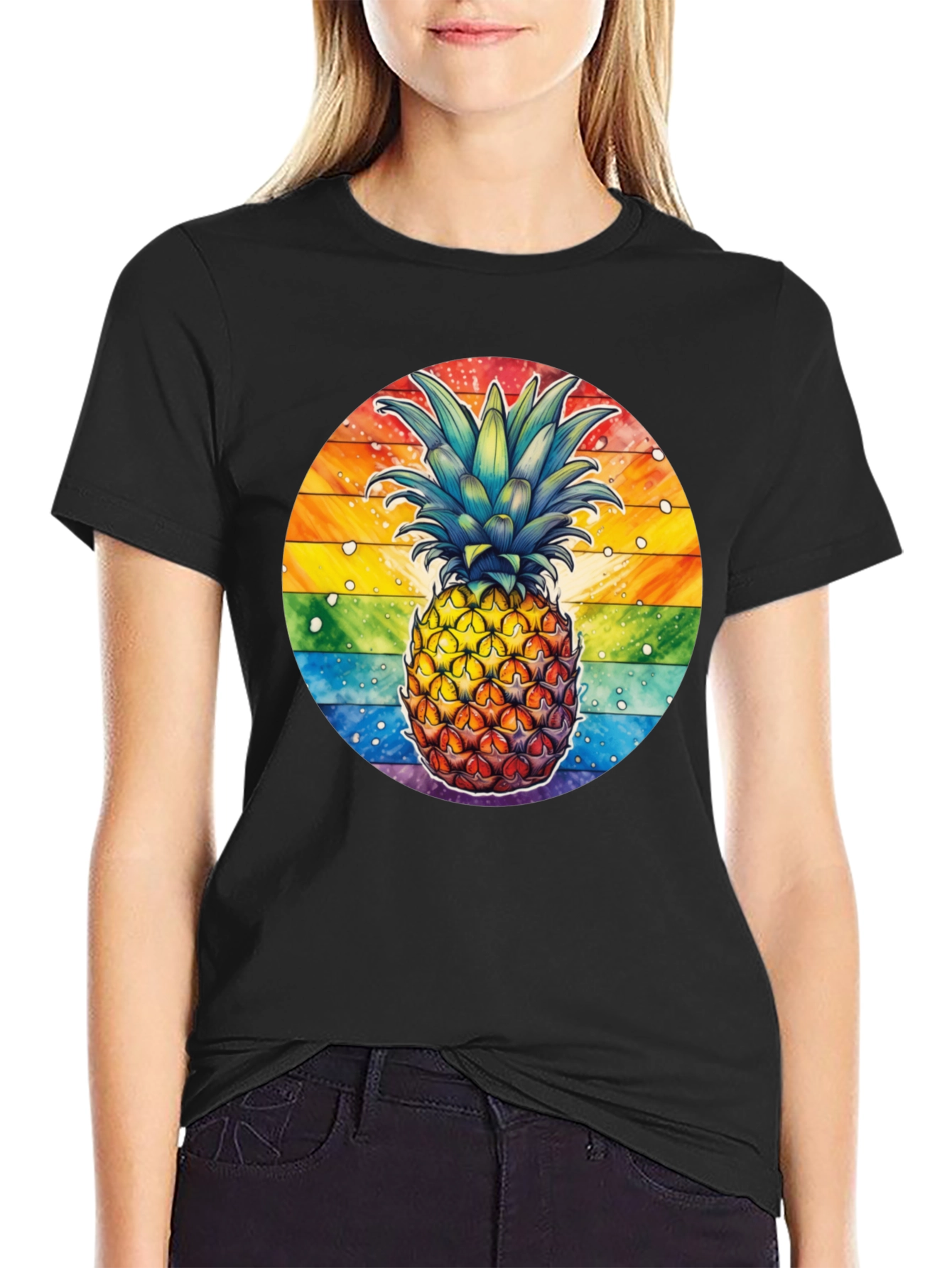 Rainbow Pineapple Graphic Tee