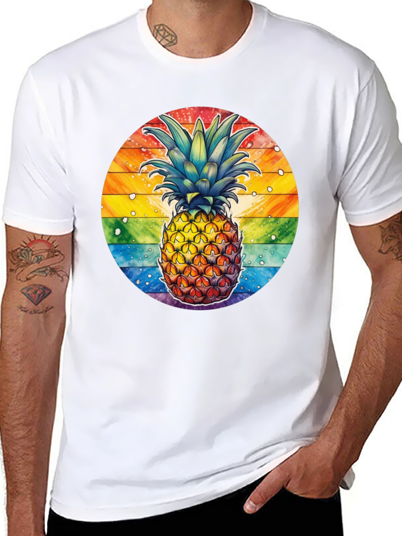 Rainbow Pineapple Graphic Tee