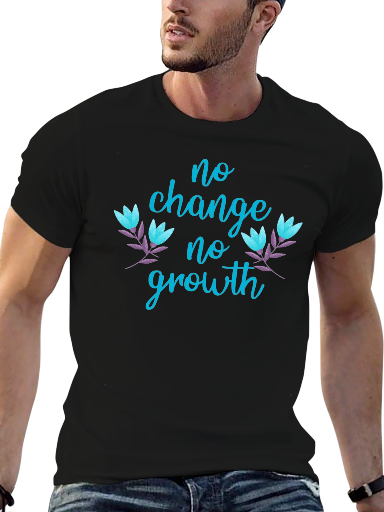 No Change No Growth Graphic Tee - Black