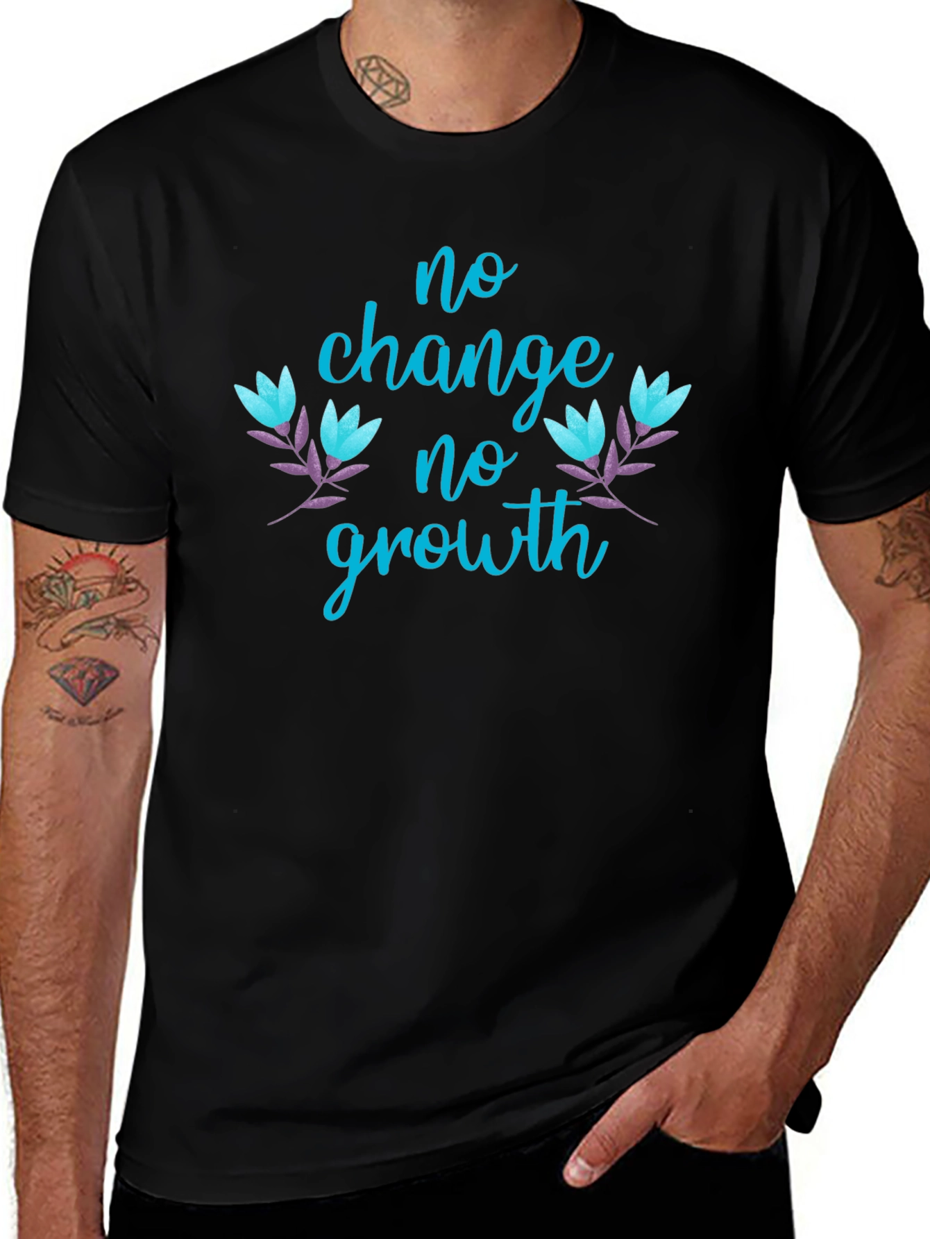 No Change No Growth Graphic Tee - Black