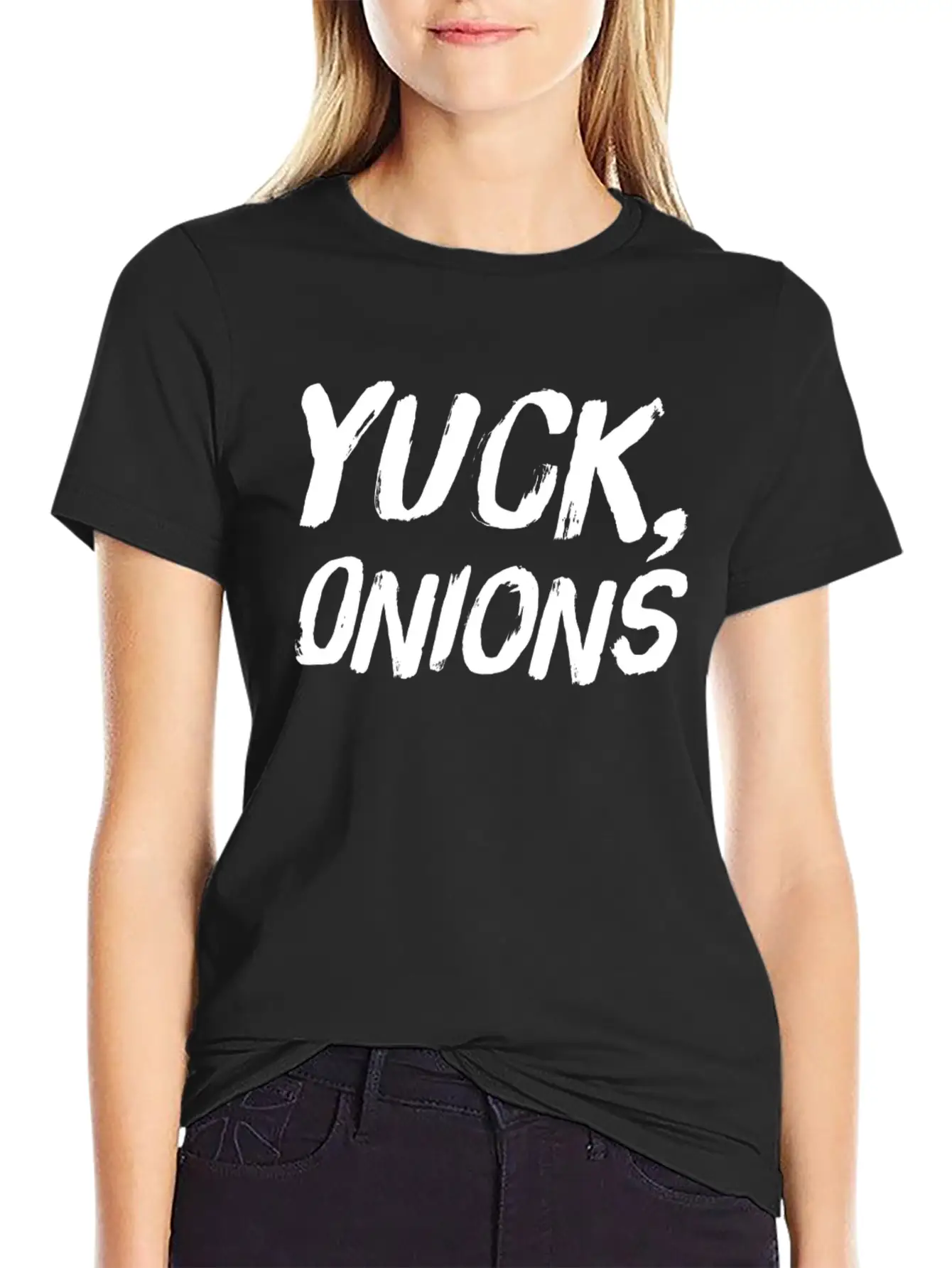 Yuck Onions Funny Onion Hater Stylish Everyday T-Shirt – Unisex Basic Cotton Tee