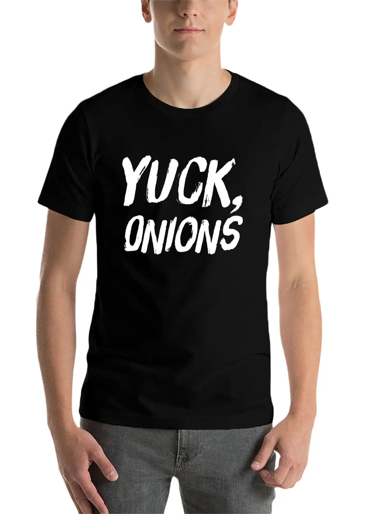 Yuck Onions Funny Onion Hater Stylish Everyday T-Shirt – Unisex Basic Cotton Tee
