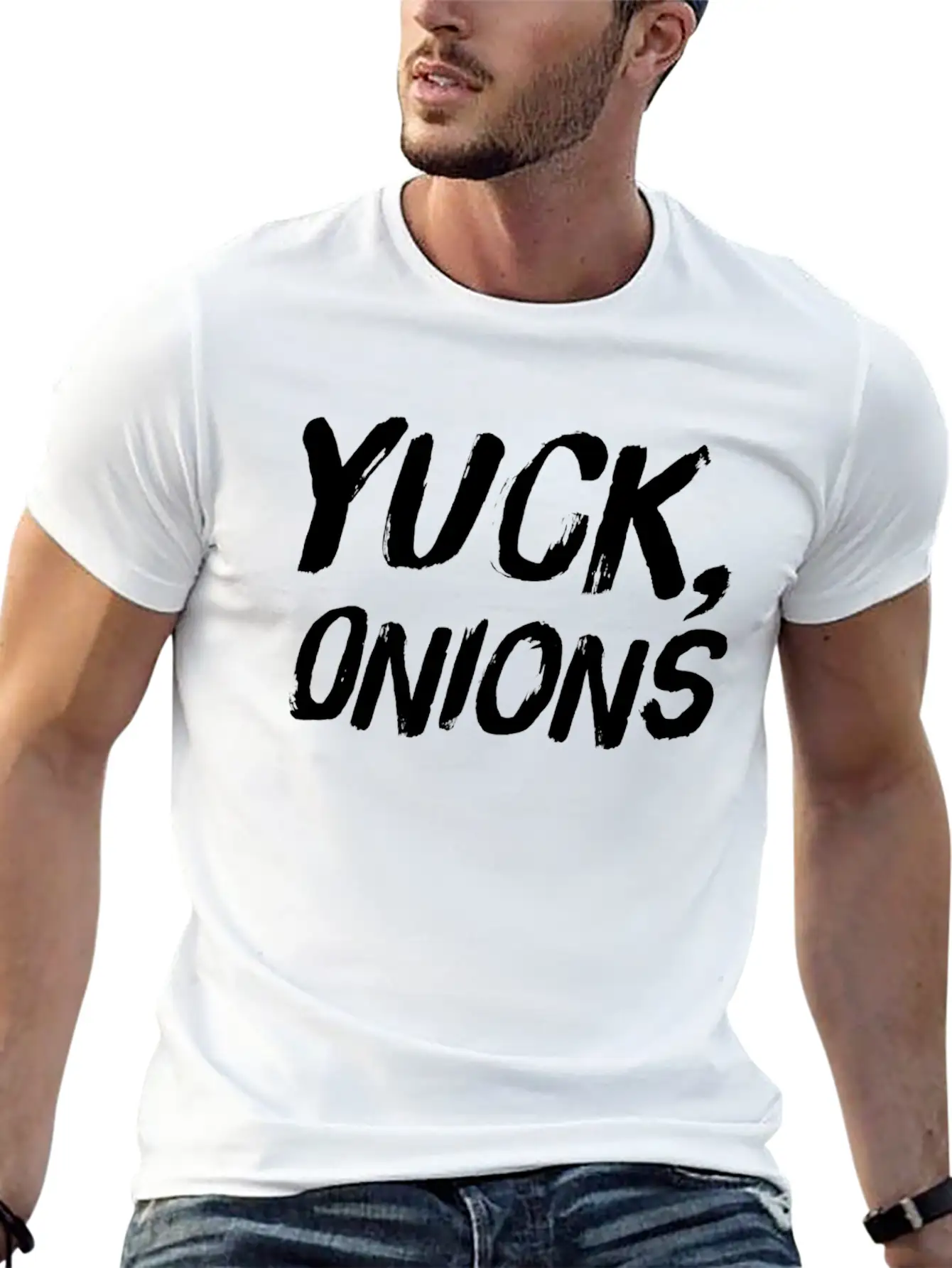 Yuck Onions Funny Onion Hater Stylish Everyday T-Shirt – Unisex Basic Cotton Tee