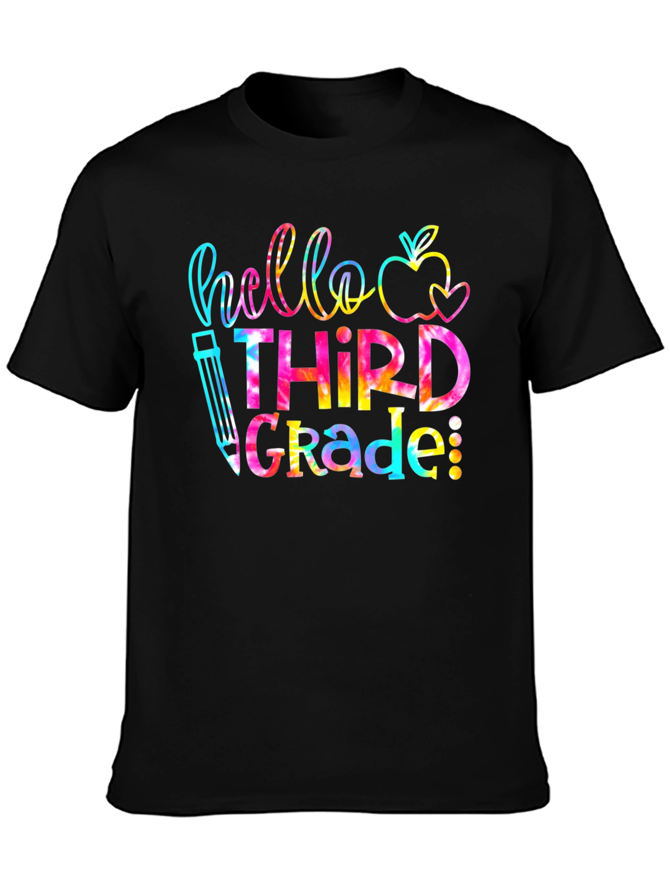 Hello Third Grade Tie Dye Teacher T-Shirt