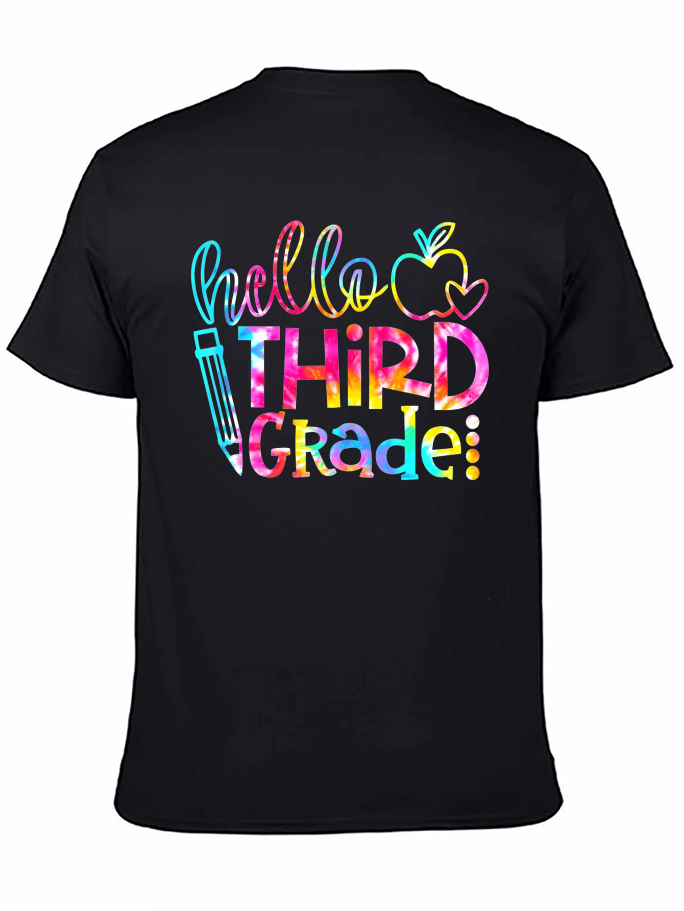 Hello Third Grade Tie Dye Teacher T-Shirt