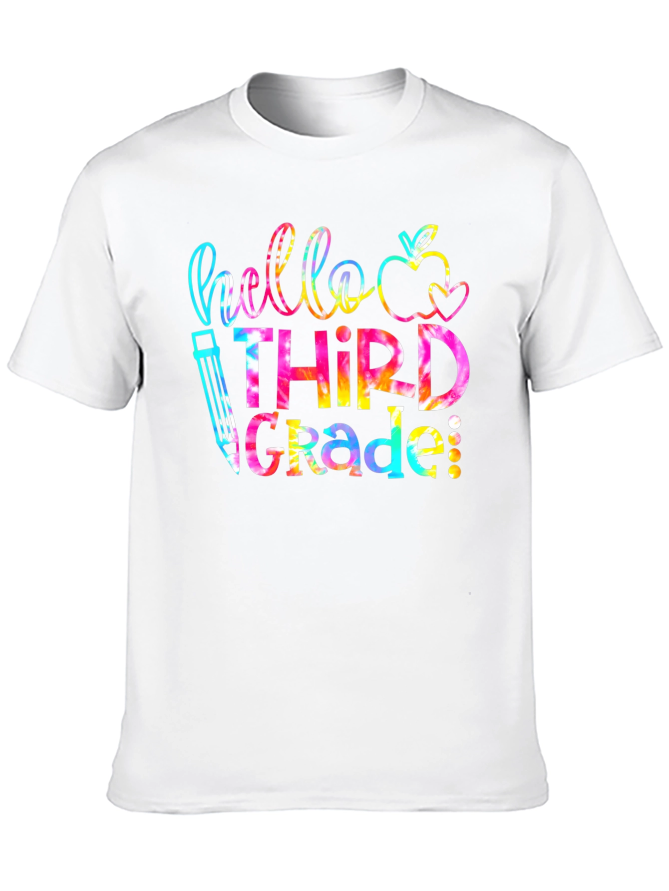 Hello Third Grade Tie Dye Teacher T-Shirt