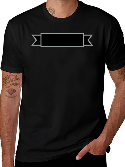 Mens Black T-Shirt with Ribbon Graphic