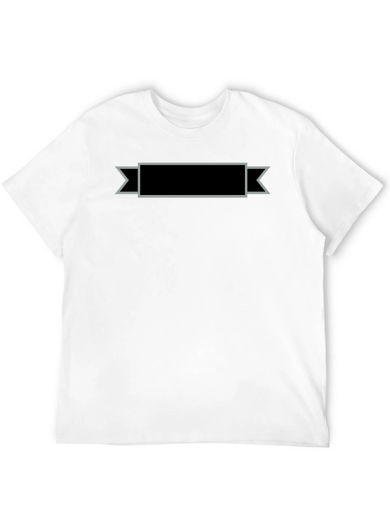 Mens Black T-Shirt with Ribbon Graphic