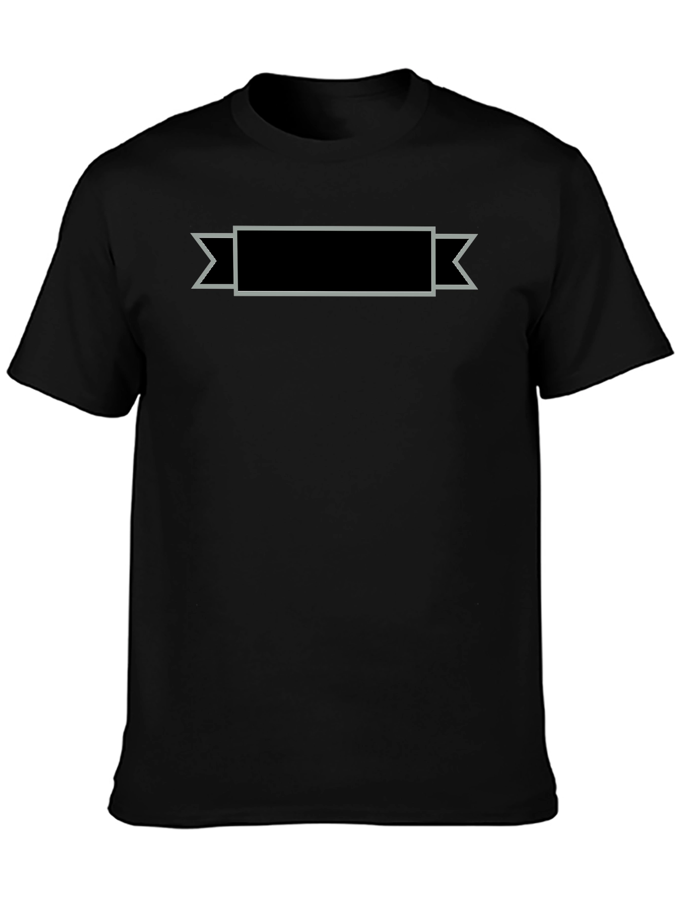 Mens Black T-Shirt with Ribbon Graphic