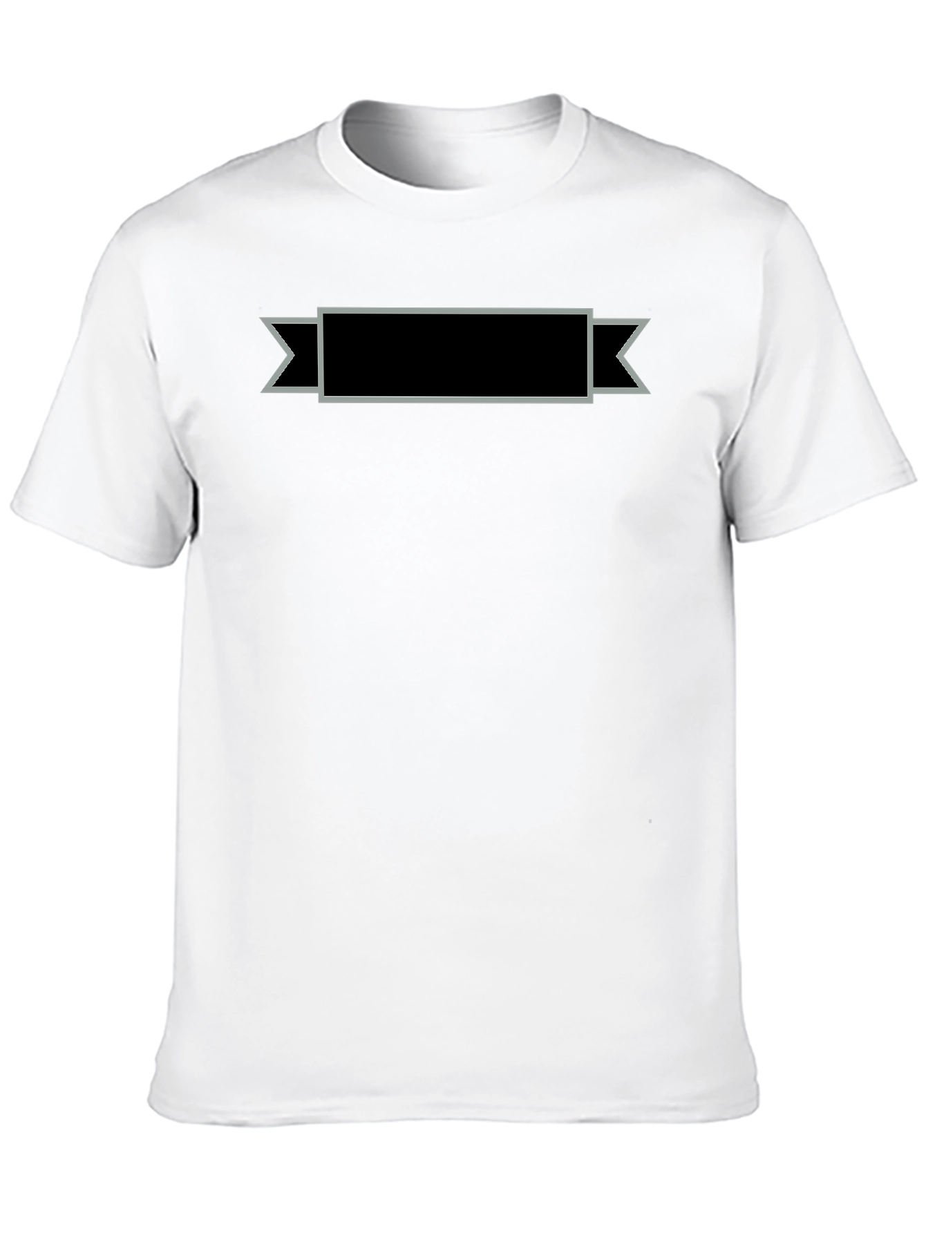 Mens Black T-Shirt with Ribbon Graphic