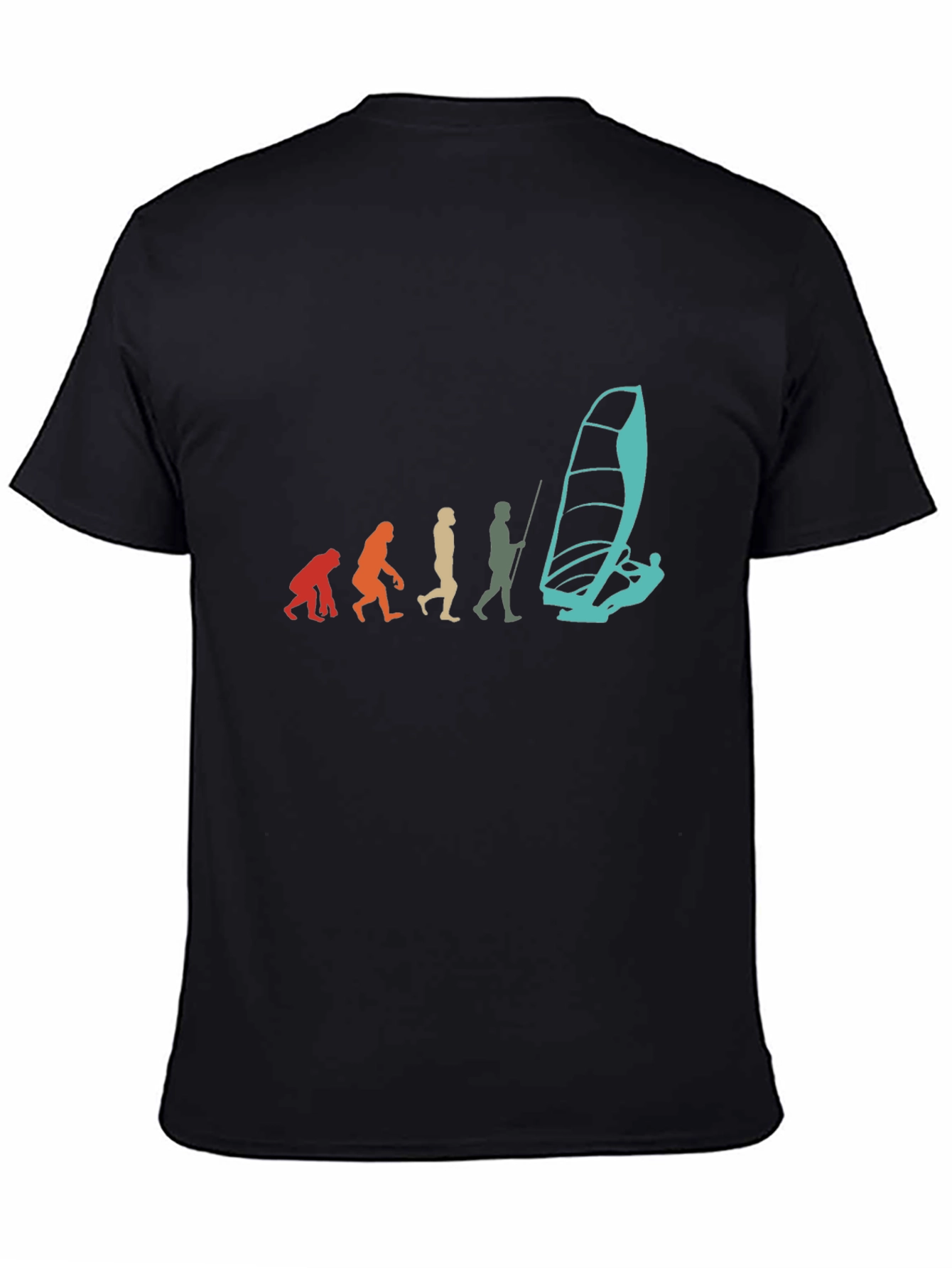 Evolution of Windsurfing Black T-Shirt