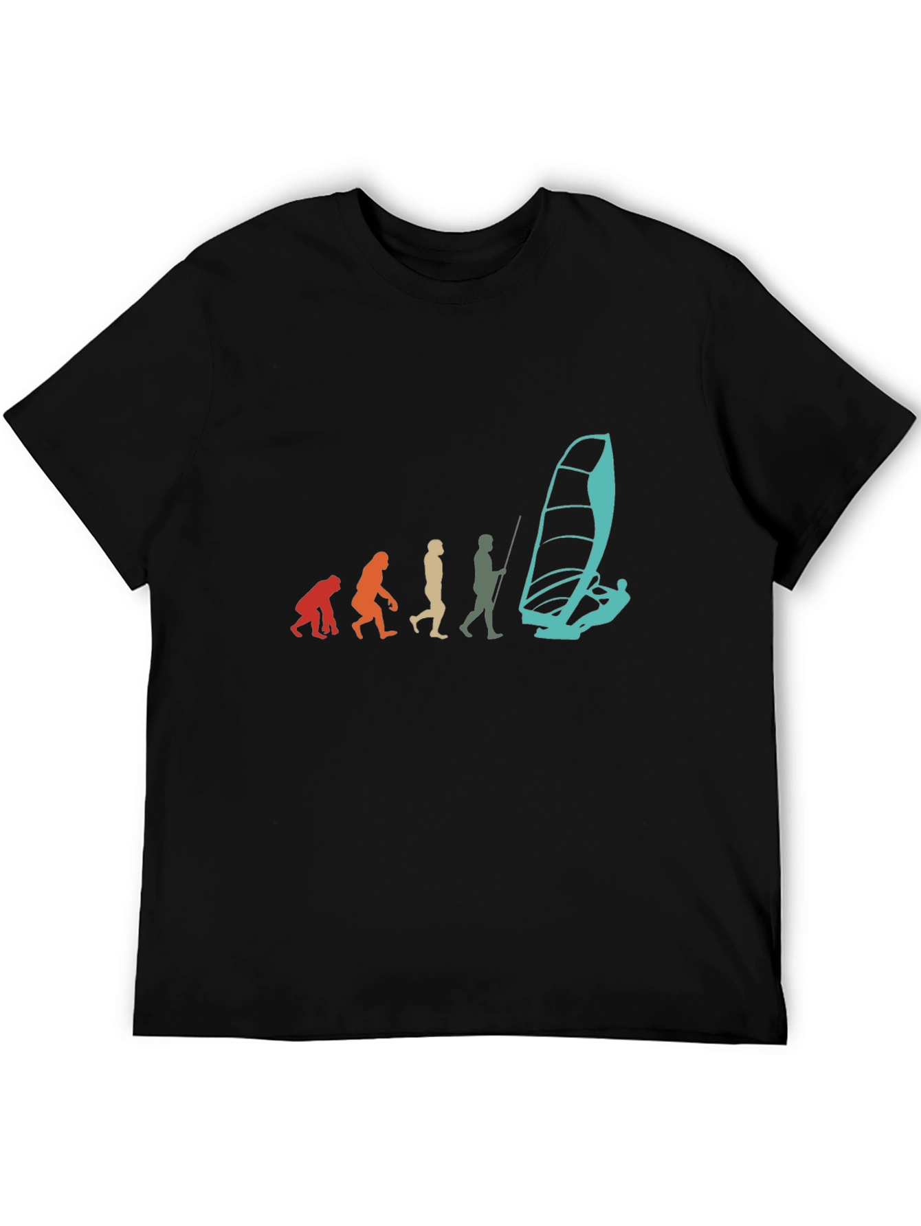 Evolution of Windsurfing Black T-Shirt