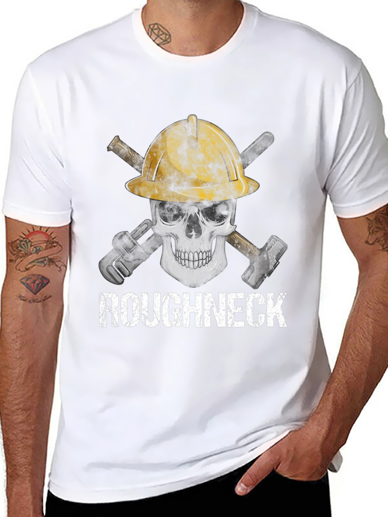 Roughneck Skull T-Shirt - Oilfield Worker Graphic Tee