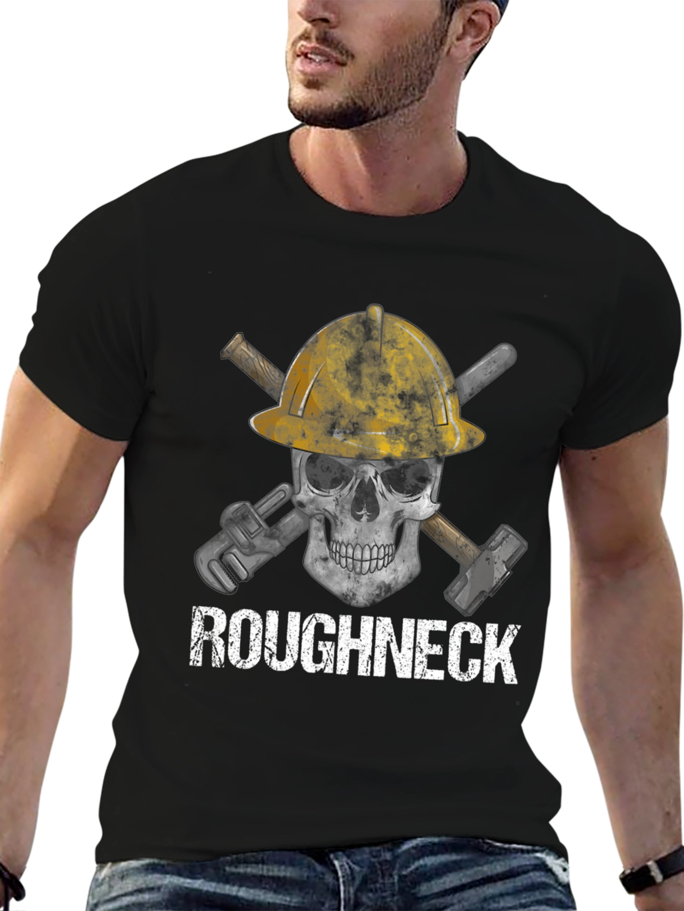 Roughneck Skull T-Shirt - Oilfield Worker Graphic Tee