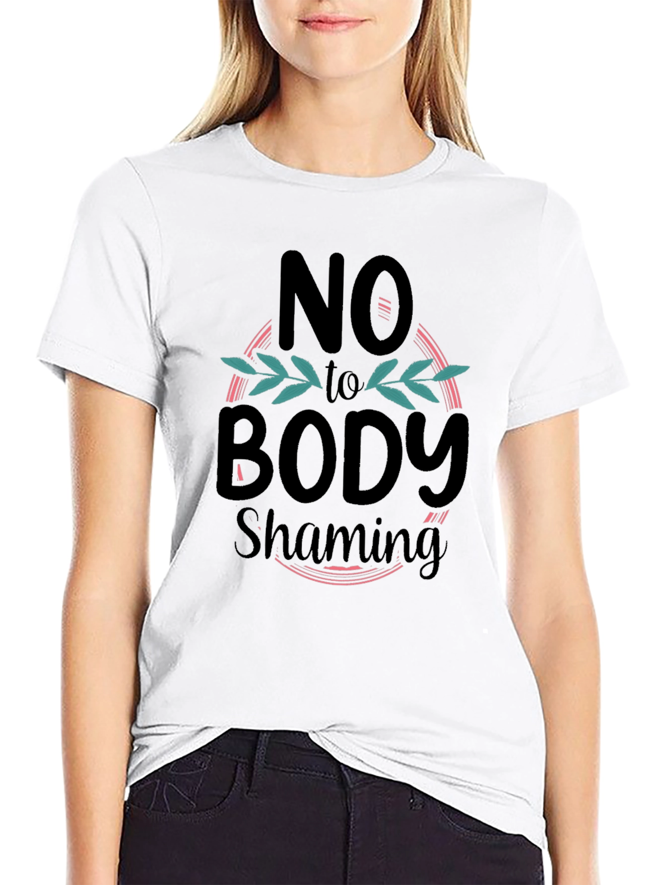 No Body Shaming Graphic Tee - Black