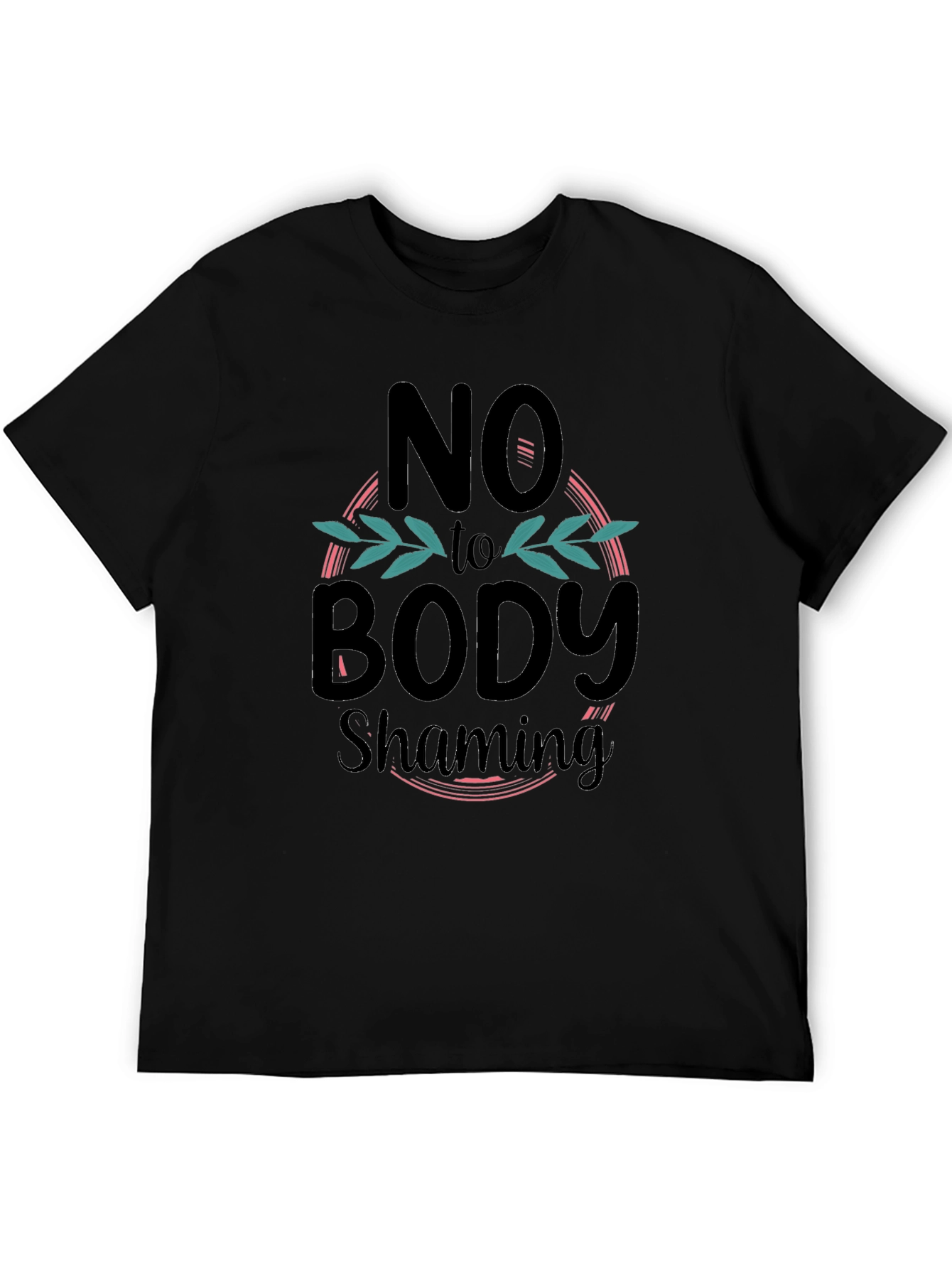 No Body Shaming Graphic Tee - Black