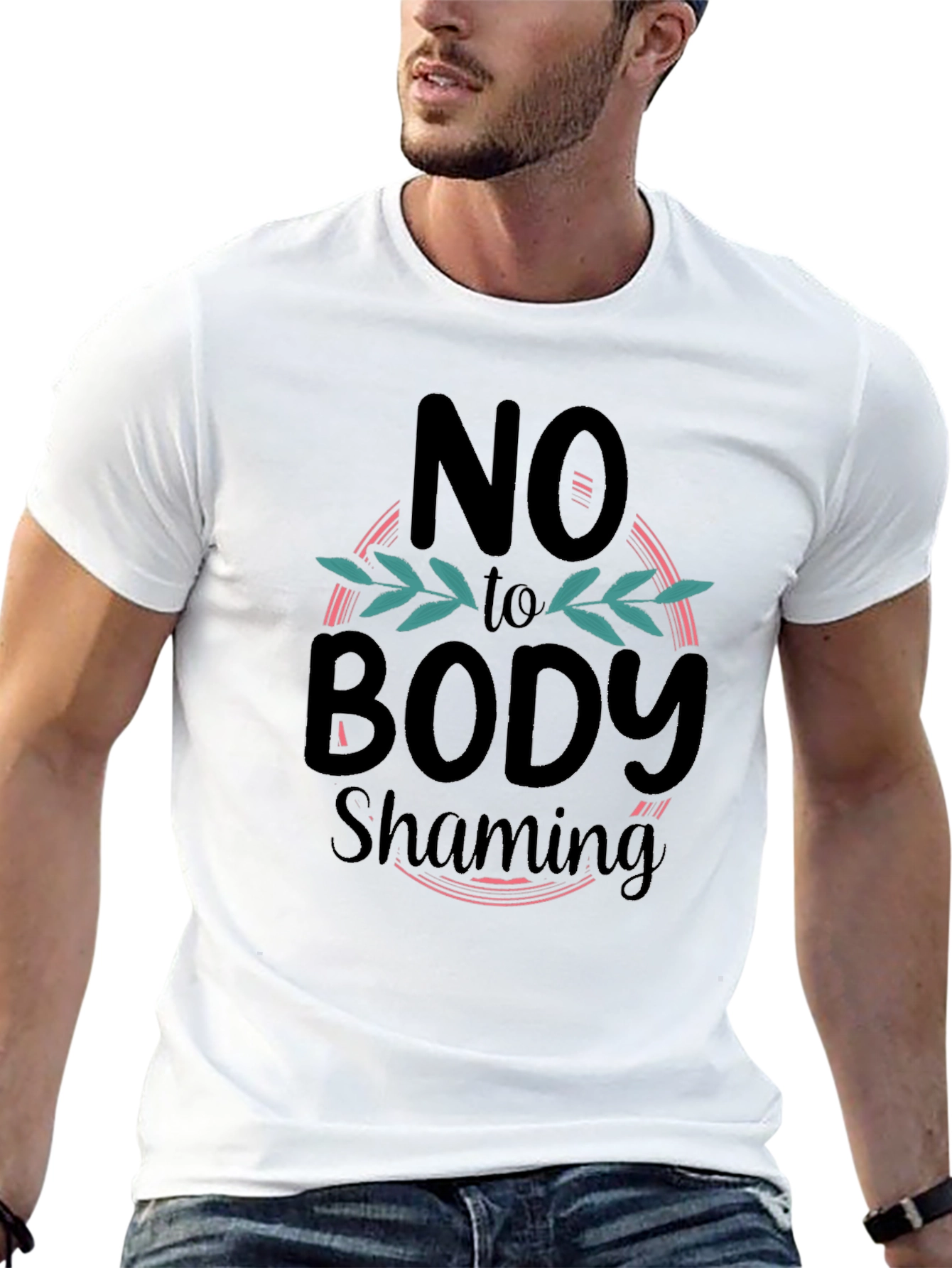 No Body Shaming Graphic Tee - Black