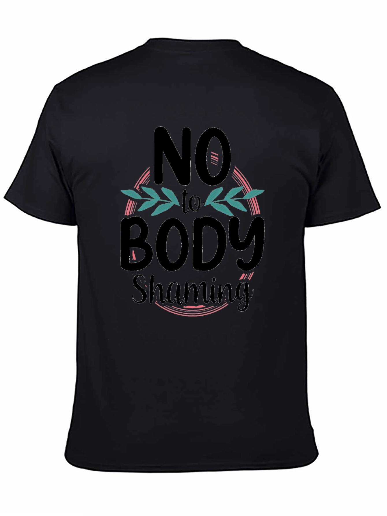 No Body Shaming Graphic Tee - Black