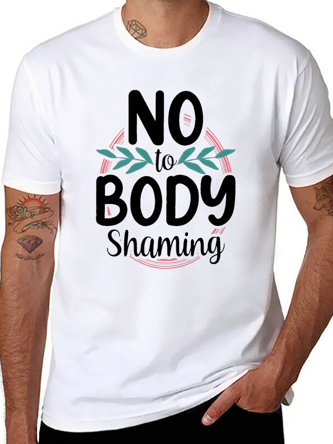 No Body Shaming Graphic Tee - Black