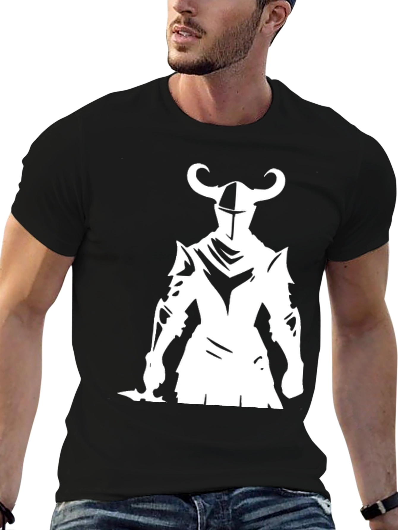 Knight Graphic Tee - Black Cotton Blend