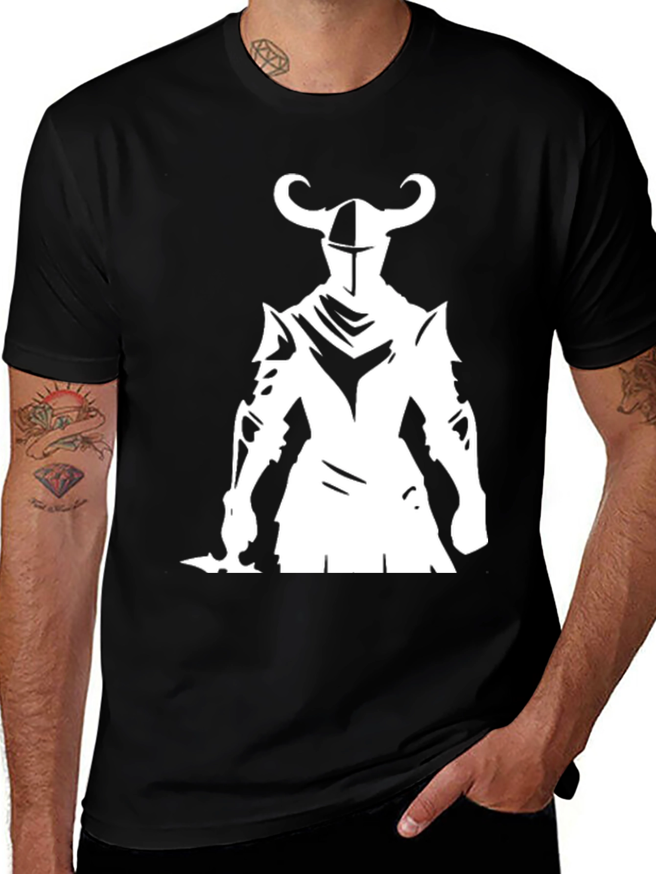 Knight Graphic Tee - Black Cotton Blend