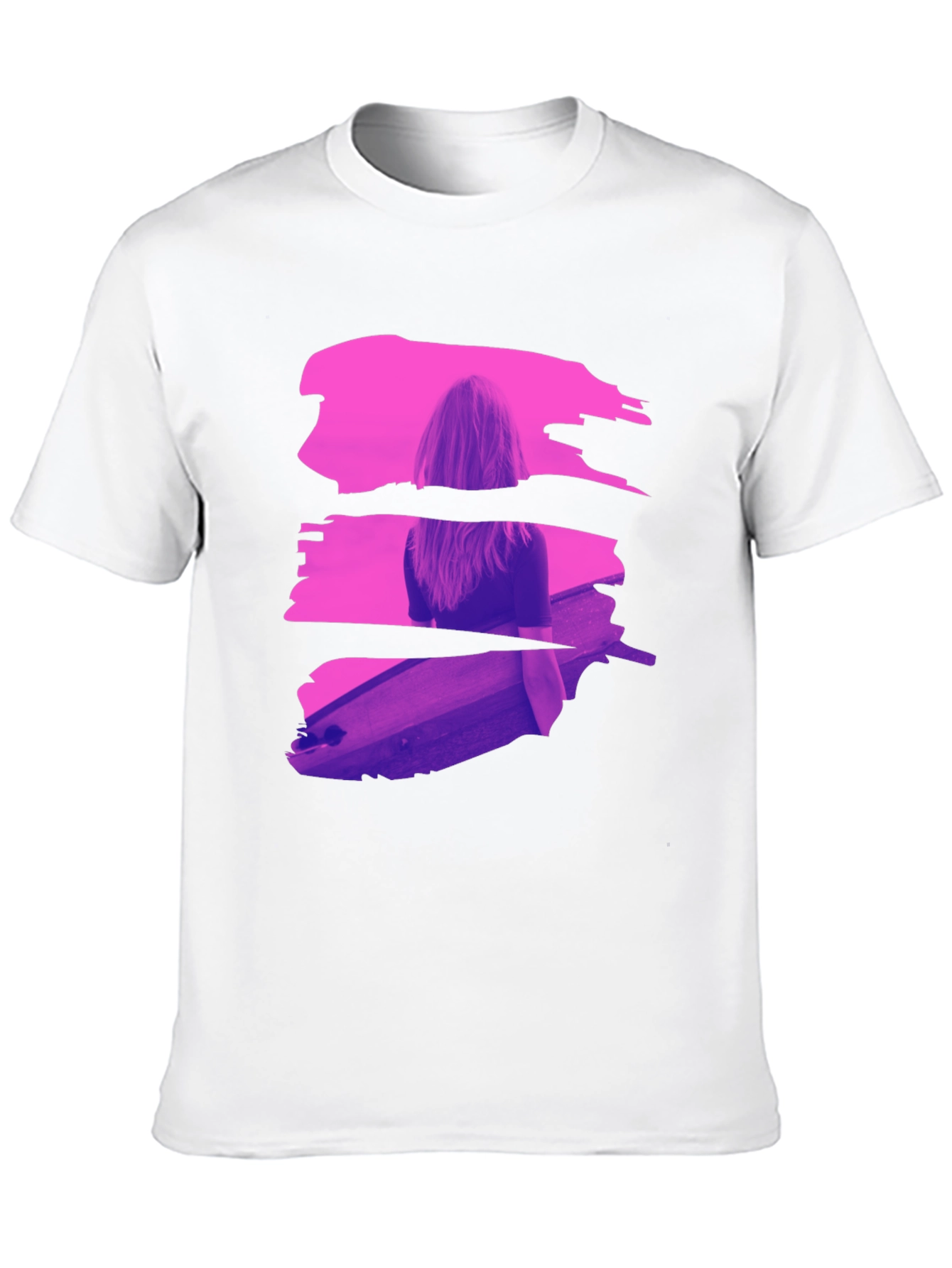 Abstract Brushstroke Graphic Black T-Shirt